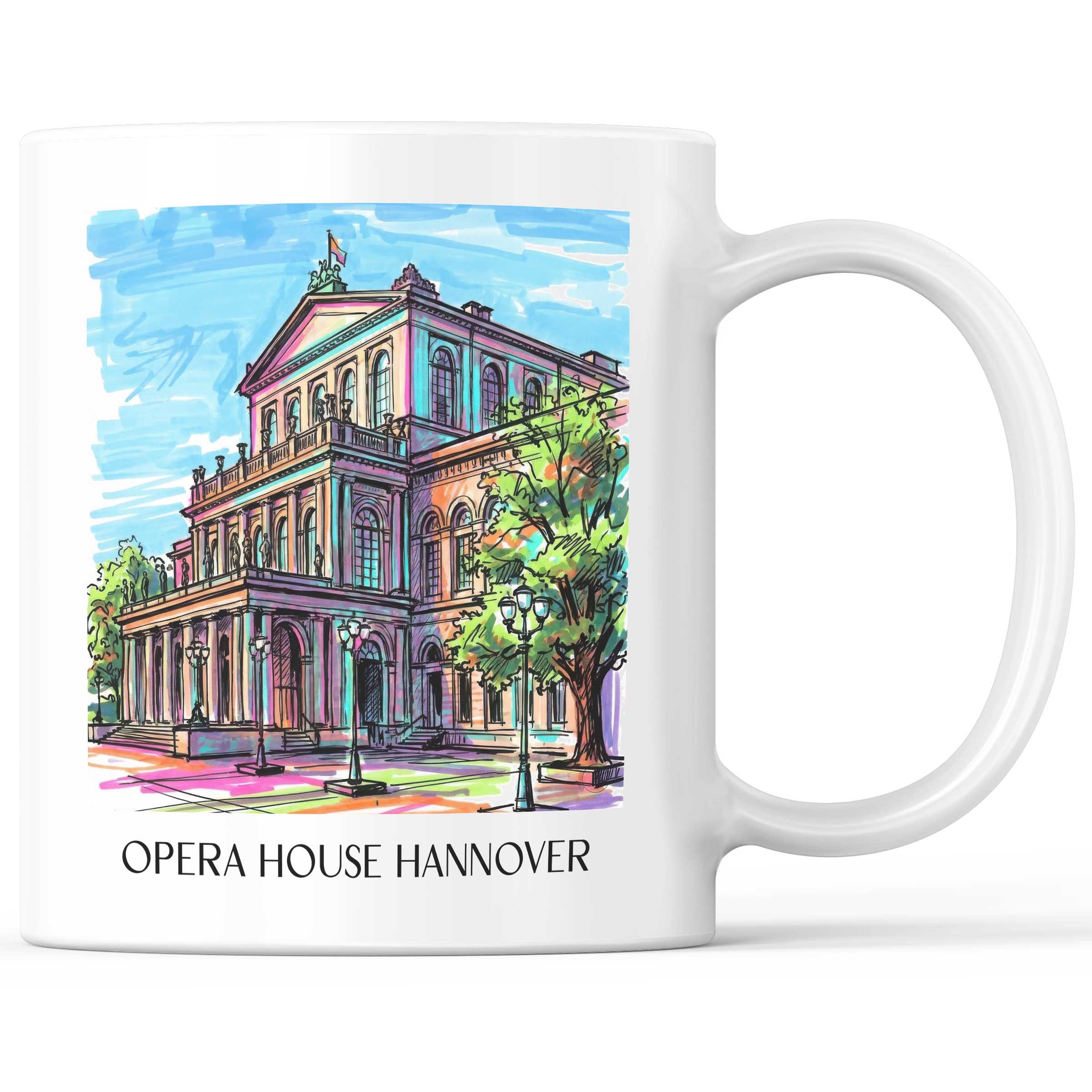 Opernhaus Kaffeebecher - Hannover - Deutschland Becher - Kaffeetasse im Tag Graffiti Stil