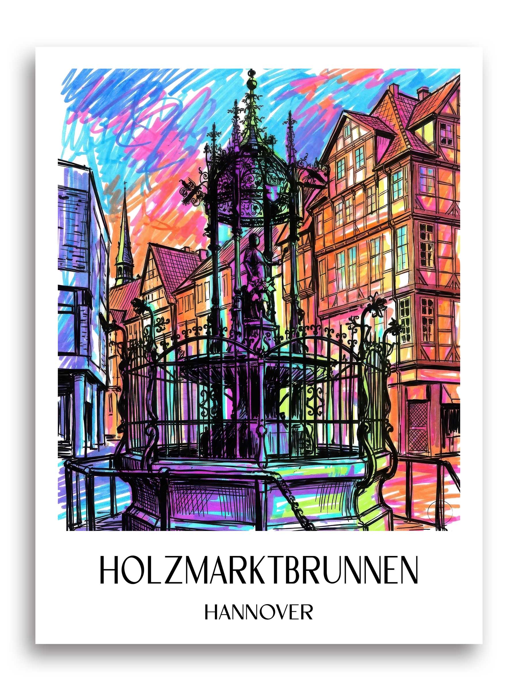 holzmarktbrunnen-hannover-deutschland-poster-graffiti