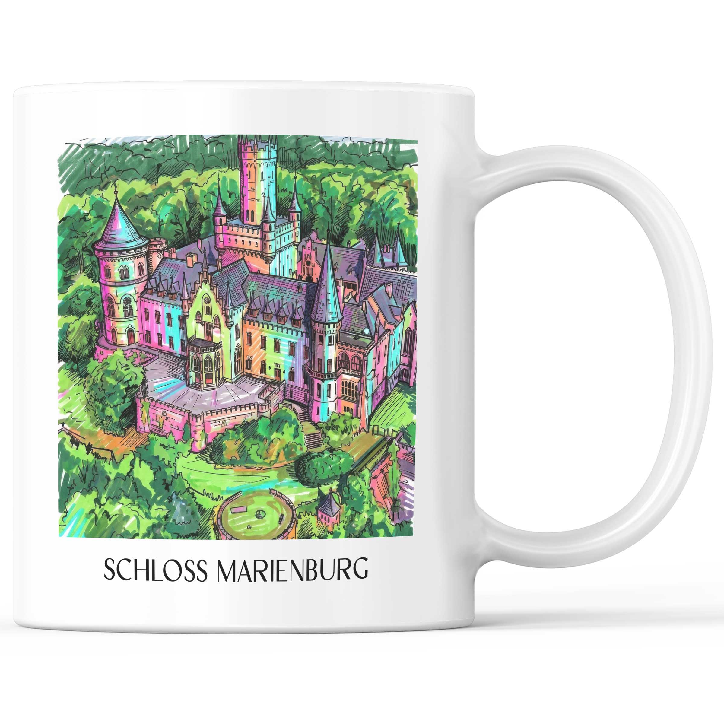 Schloss Marienburg Kaffeebecher - Pattensen - Deutschland Becher - Kaffeetasse im Tag Graffiti Stil