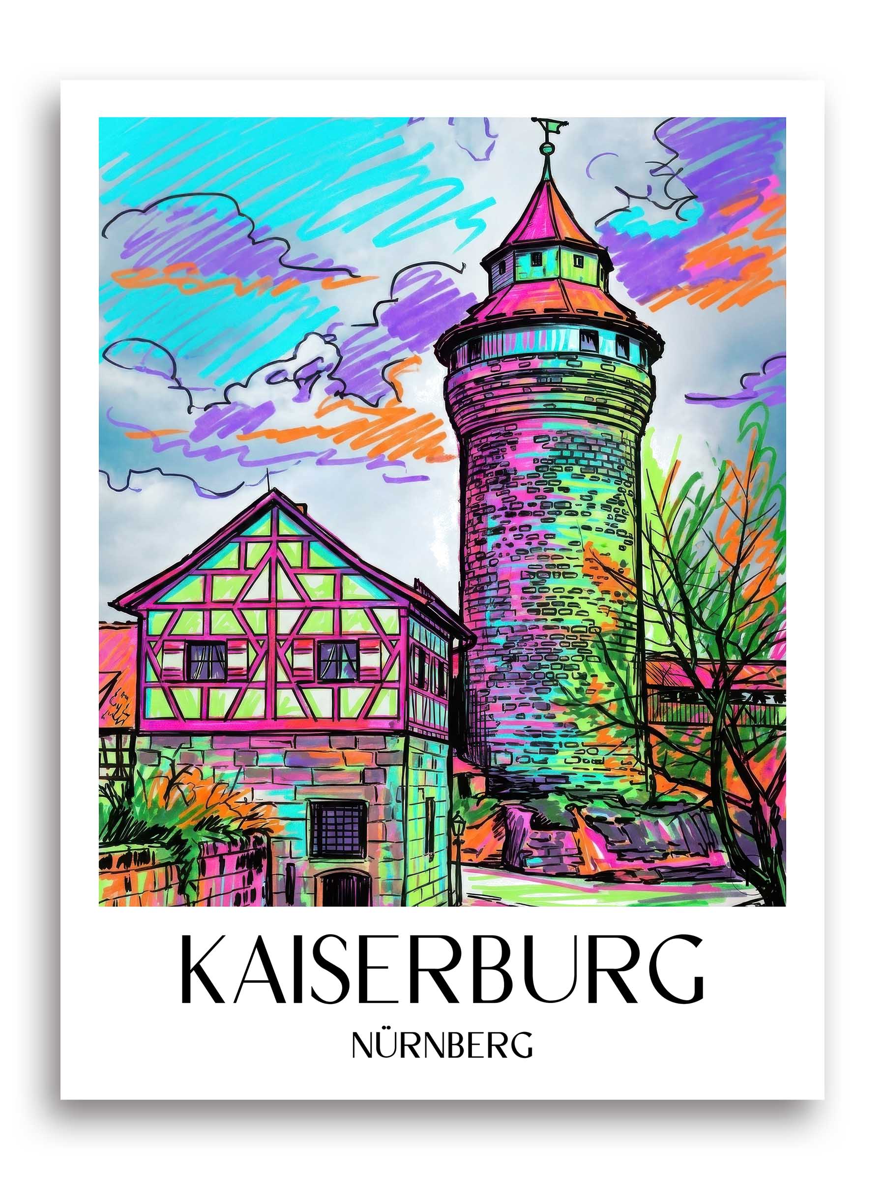 kaiserburg-nürnberg-deutschland-poster-graffiti