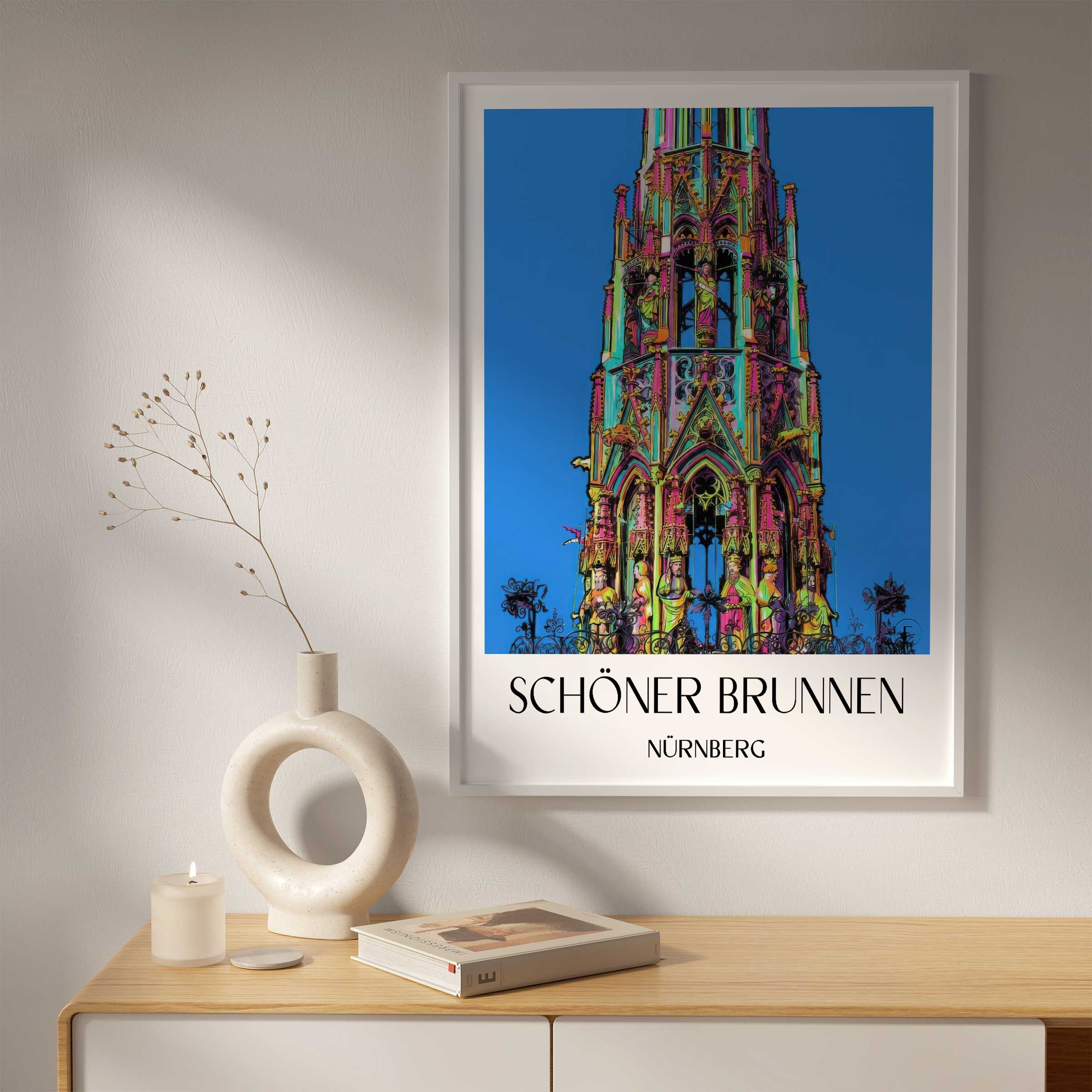 schöner-brunnen-nürnberg-deutschland-poster-graffiti