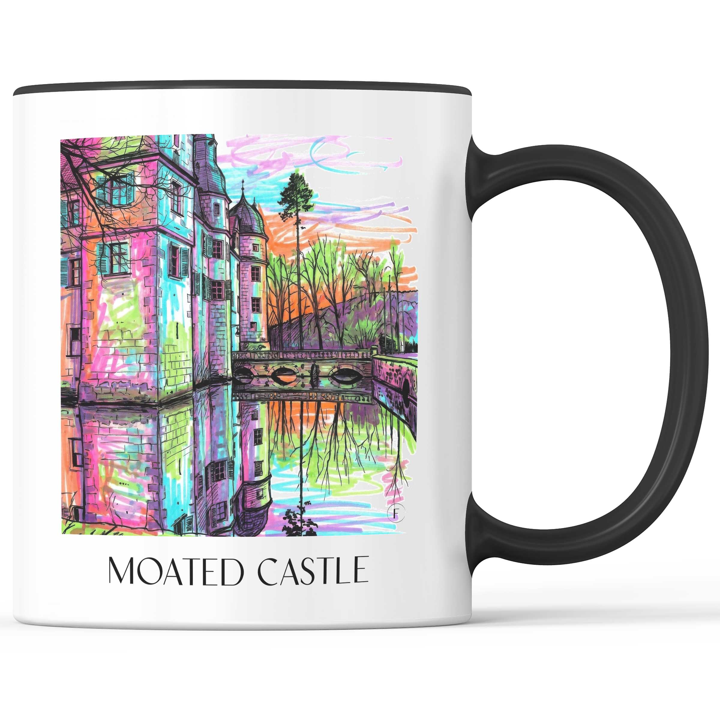 Wasserschloss Kaffeebecher - Mitwitz - Deutschland Becher - Kaffeetasse im Tag Graffiti Stil