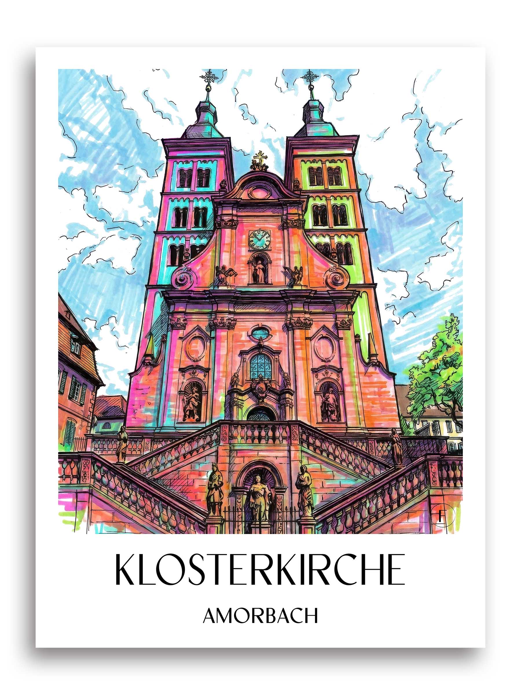 klosterkirche--amorbach-deutschland-poster-graffiti