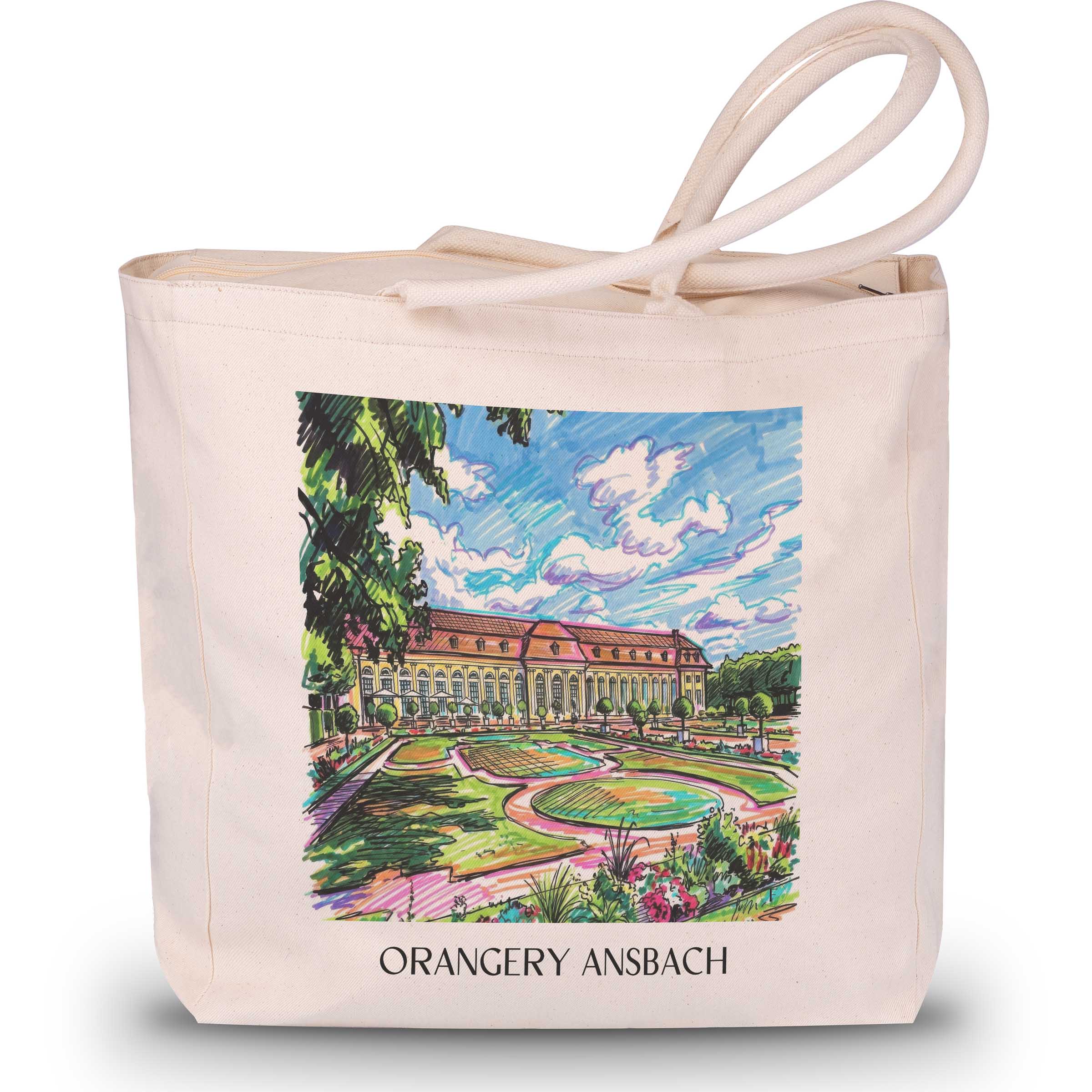 Orangerie Shopping Tasche - Ansbach - Deutschland Tote Bag - Einkaufstasche im Tag Graffiti Stil
