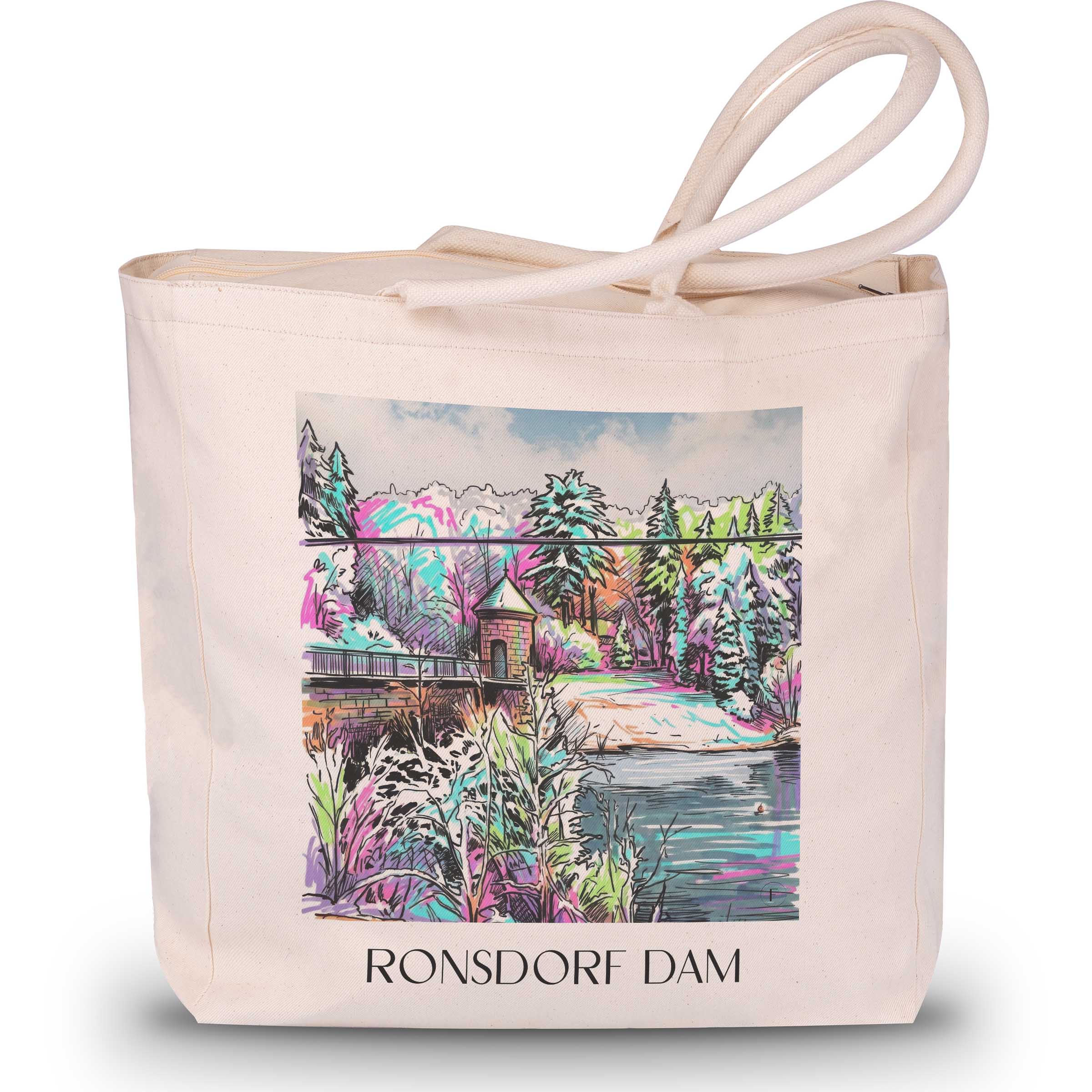 Ronsdorfer Talsperre Shopping Tasche - Wuppertal - Deutschland Tote Bag - Einkaufstasche im Tag Graffiti Stil