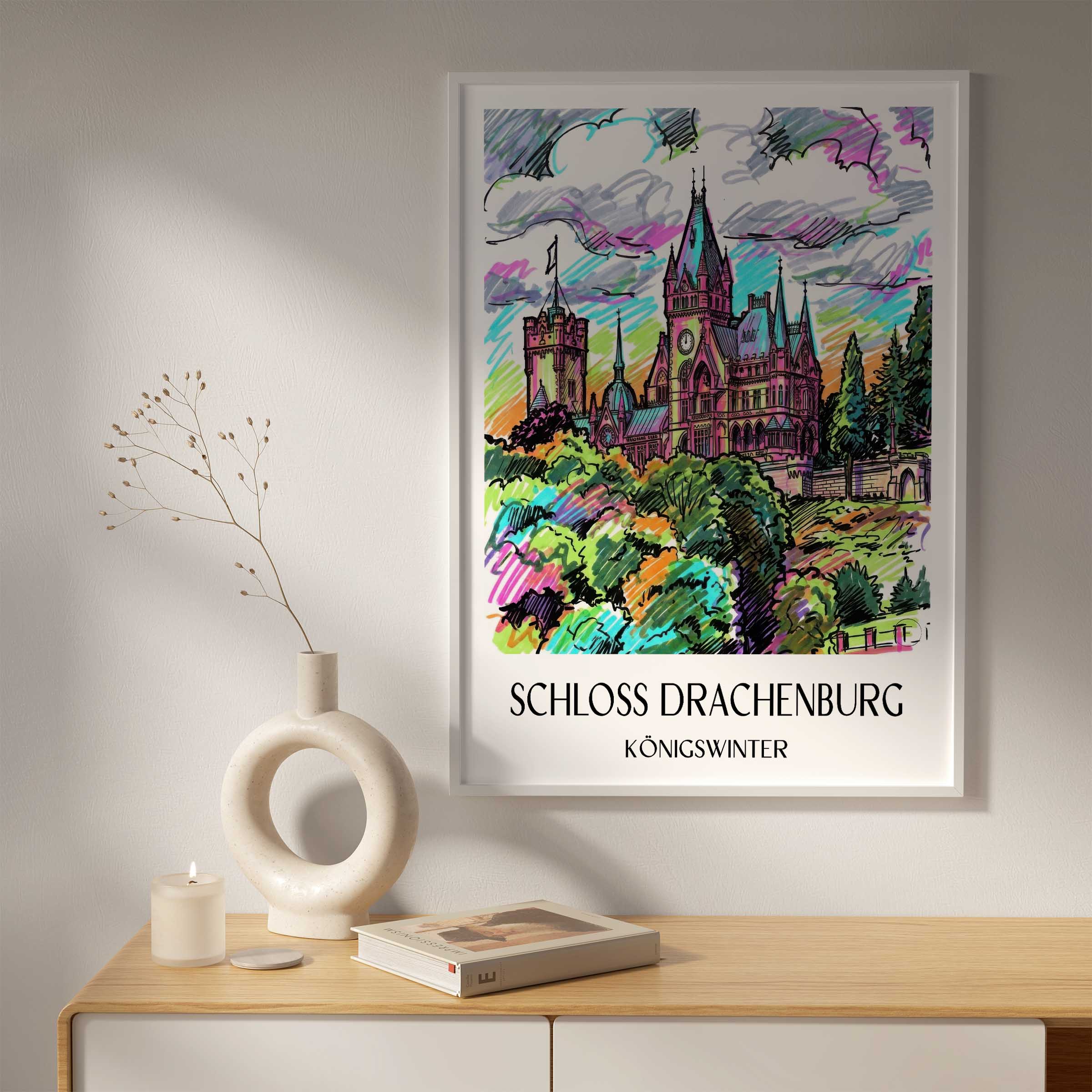 schloss-drachenburg-königswinter-deutschland-poster-graffiti