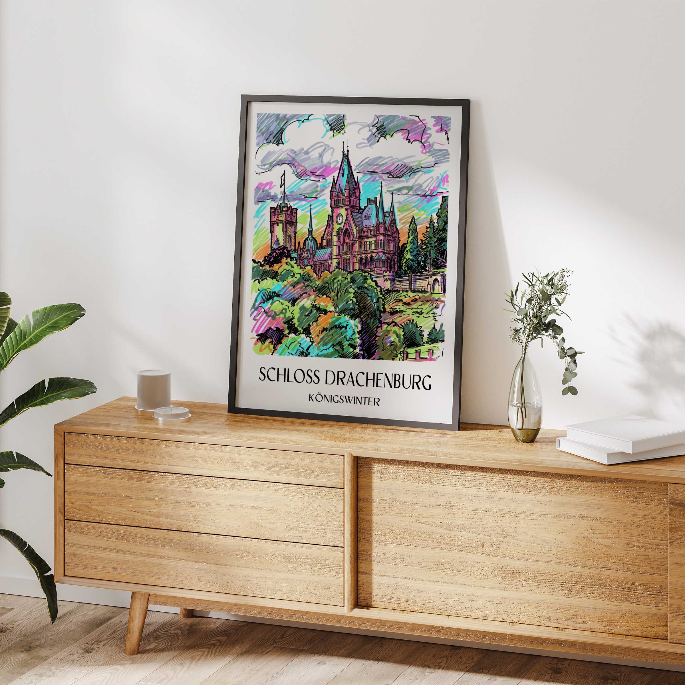 schloss-drachenburg-königswinter-deutschland-poster-graffiti
