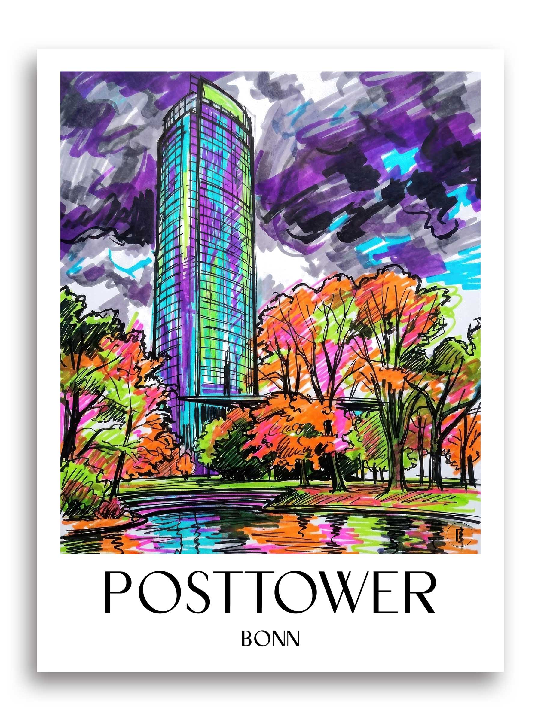 posttower-bonn-deutschland-poster-graffiti