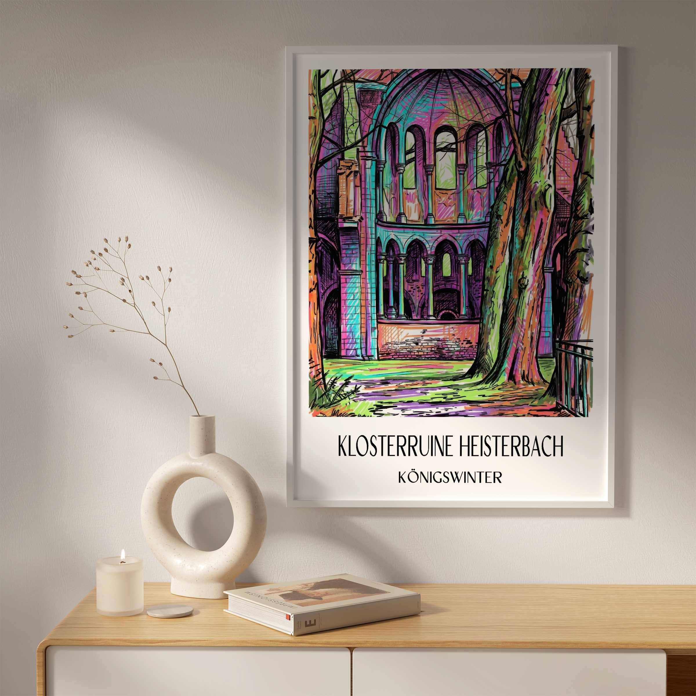 klosterruine-heisterbach-königswinter-deutschland-poster-graffiti