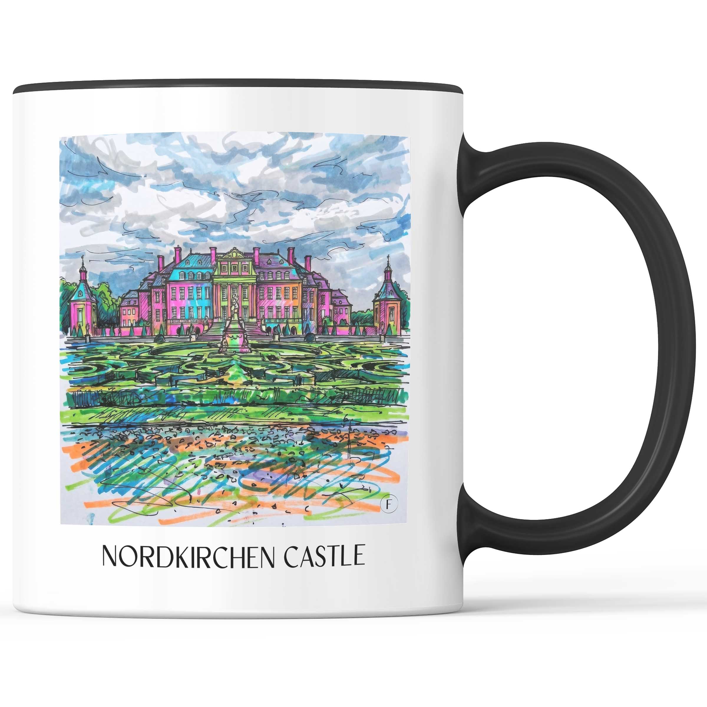 Schloss Nordkirchen Kaffeebecher - Münsterland - Deutschland Becher - Kaffeetasse im Tag Graffiti Stil
