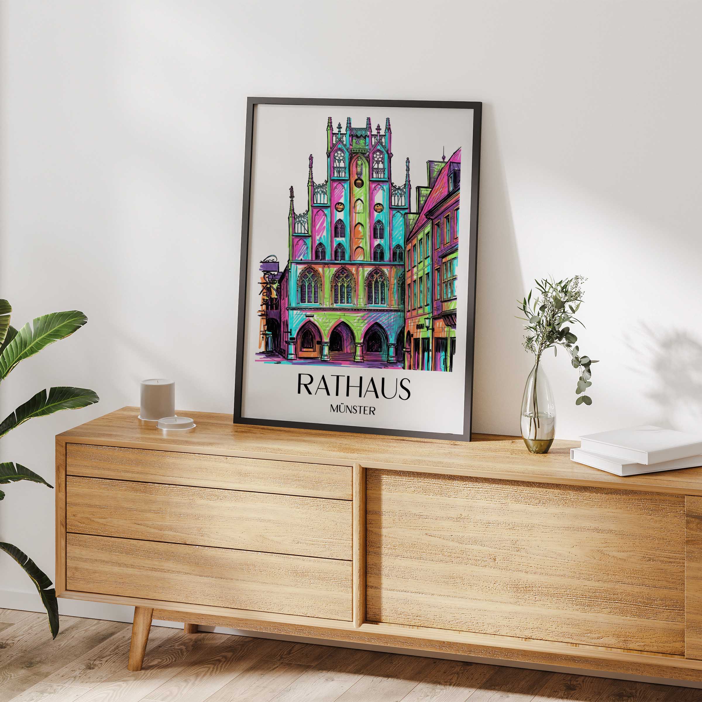 rathaus-münster-deutschland-poster-graffiti
