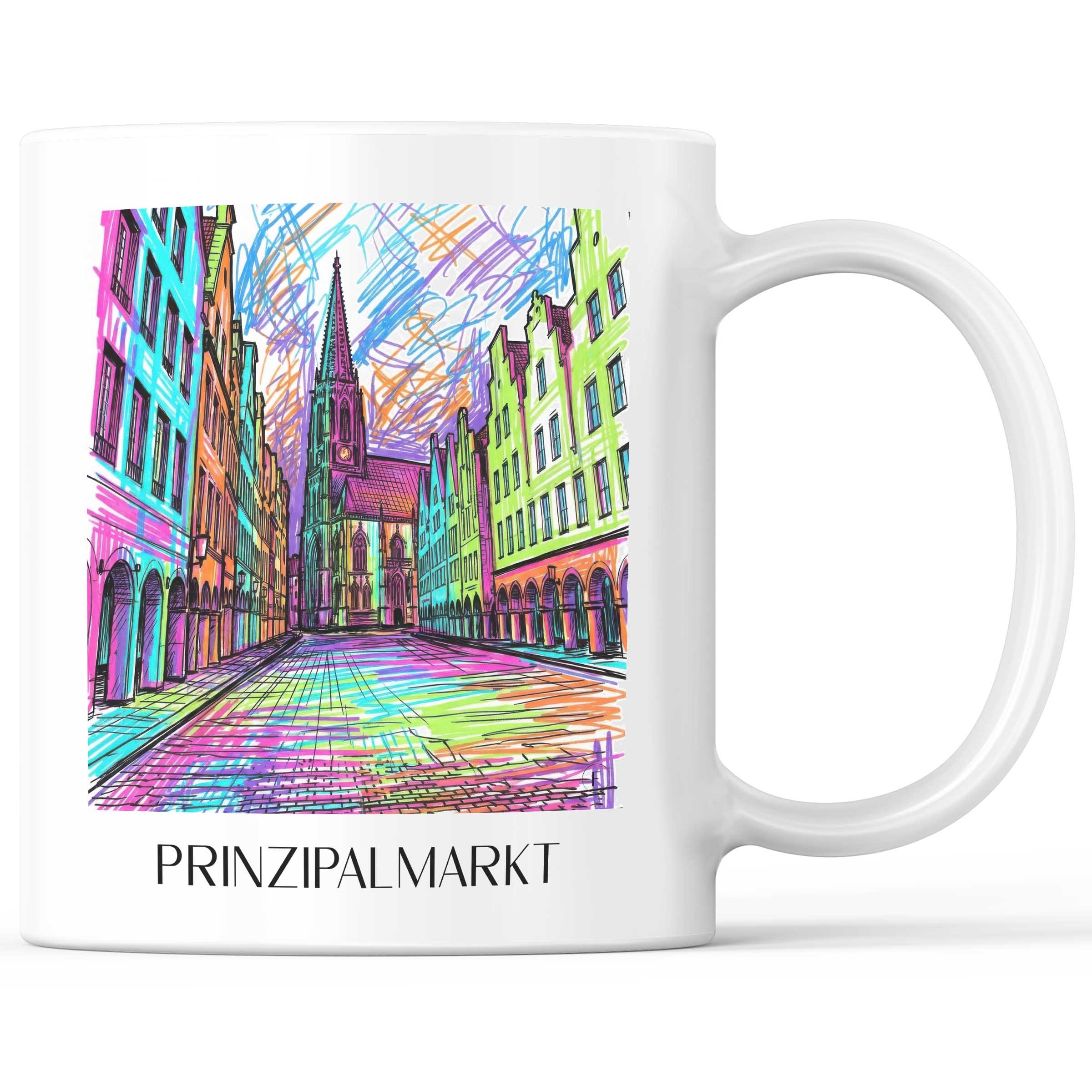 Prinzipalmarkt Kaffeebecher - Münster - Deutschland Becher - Kaffeetasse im Tag Graffiti Stil