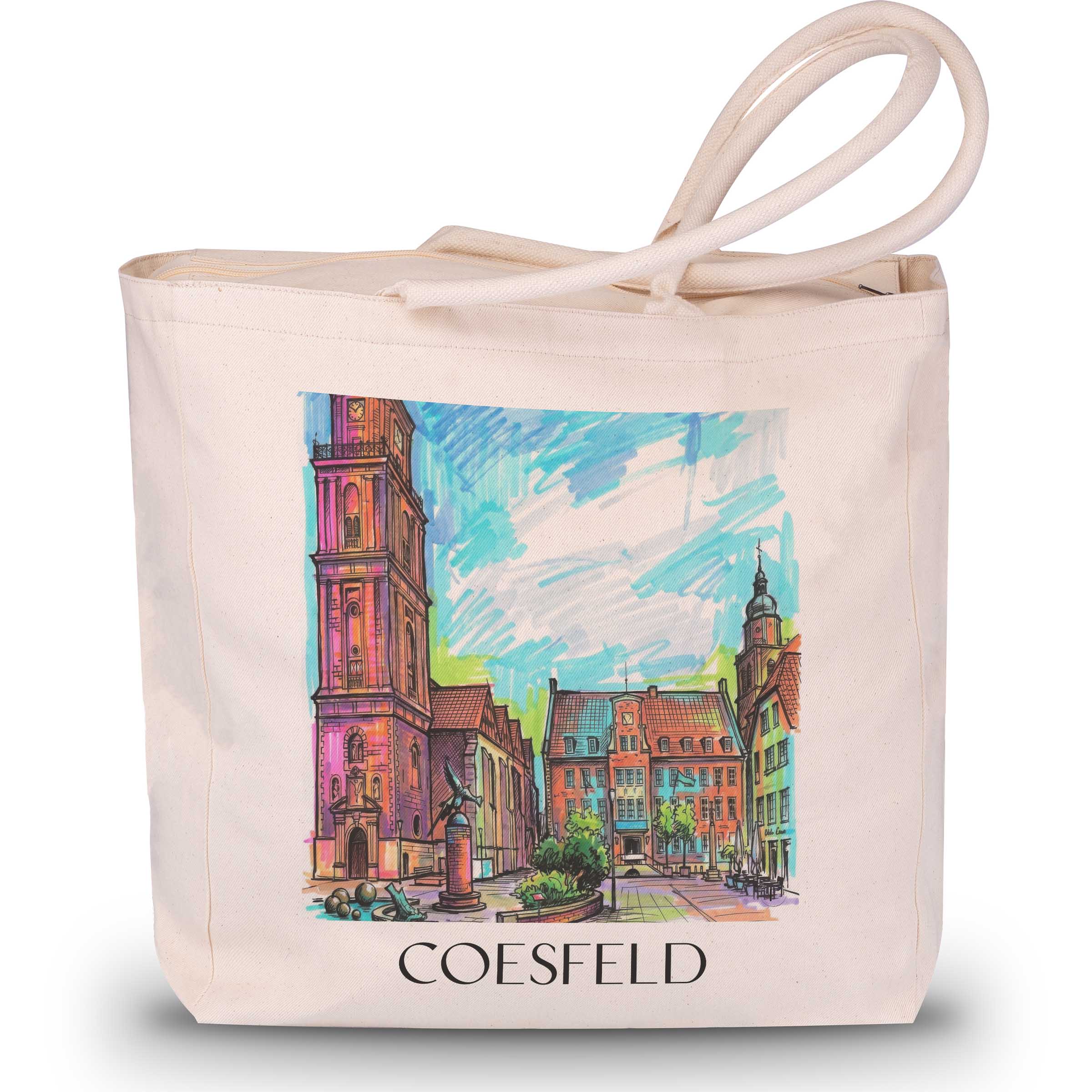 Coesfeld Shopping Tasche - Münsterland - Deutschland Tote Bag - Einkaufstasche im Tag Graffiti Stil