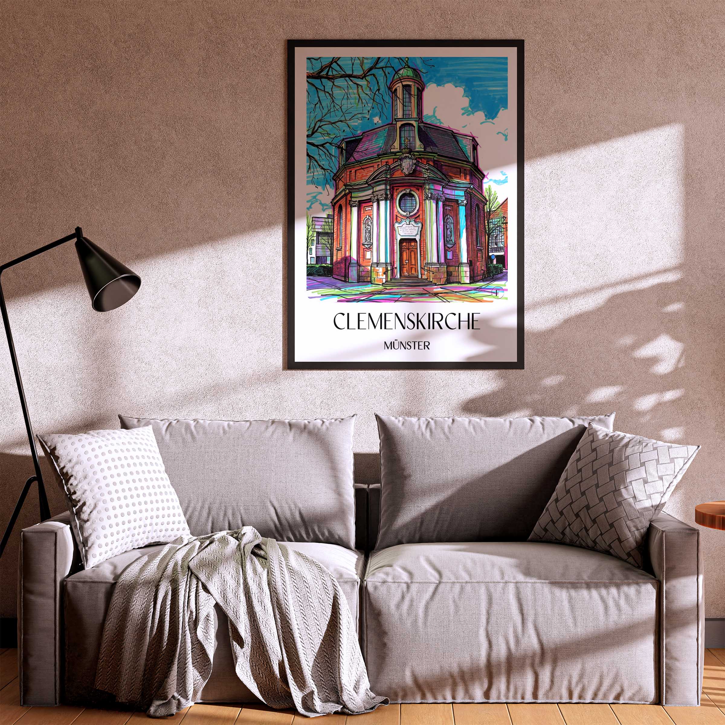 clemenskirche-münster-deutschland-poster-graffiti