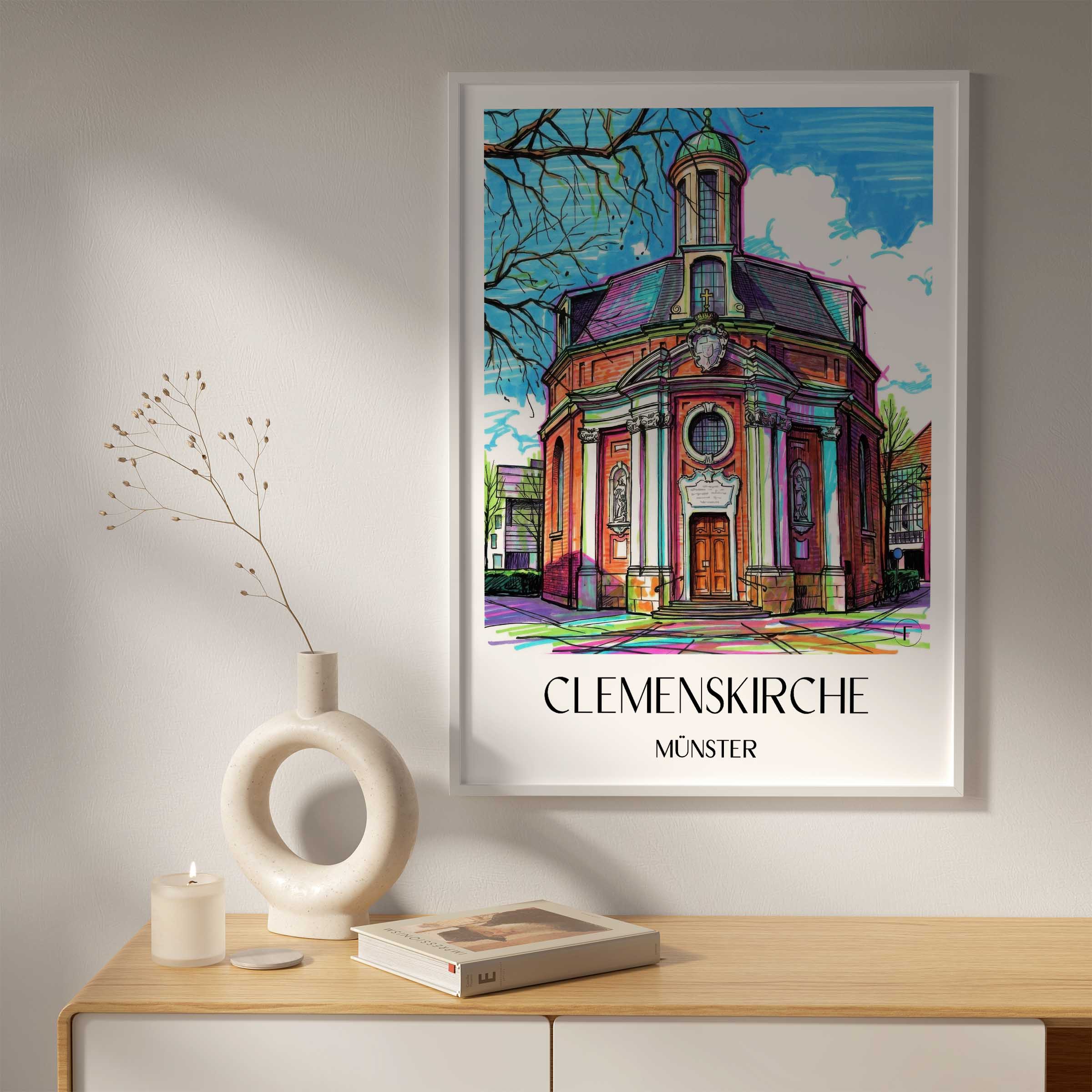clemenskirche-münster-deutschland-poster-graffiti