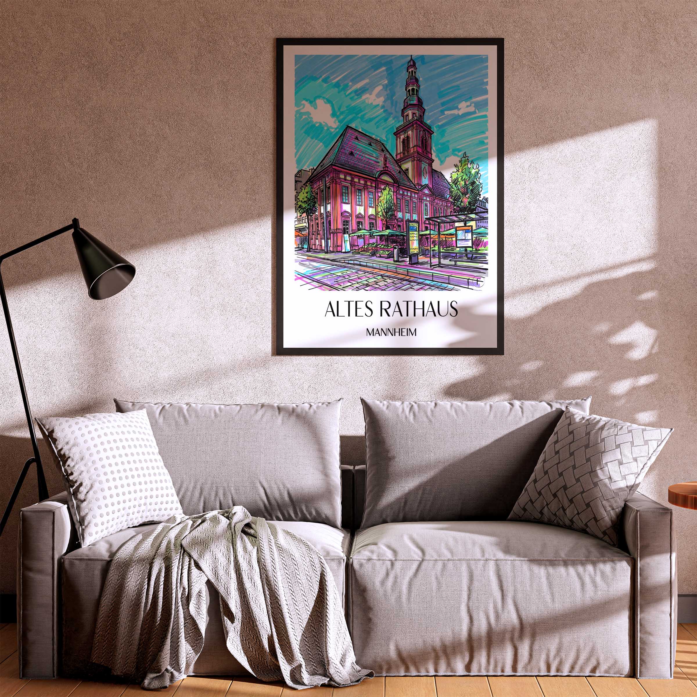 altes-rathaus-mannheim-deutschland-poster-graffiti