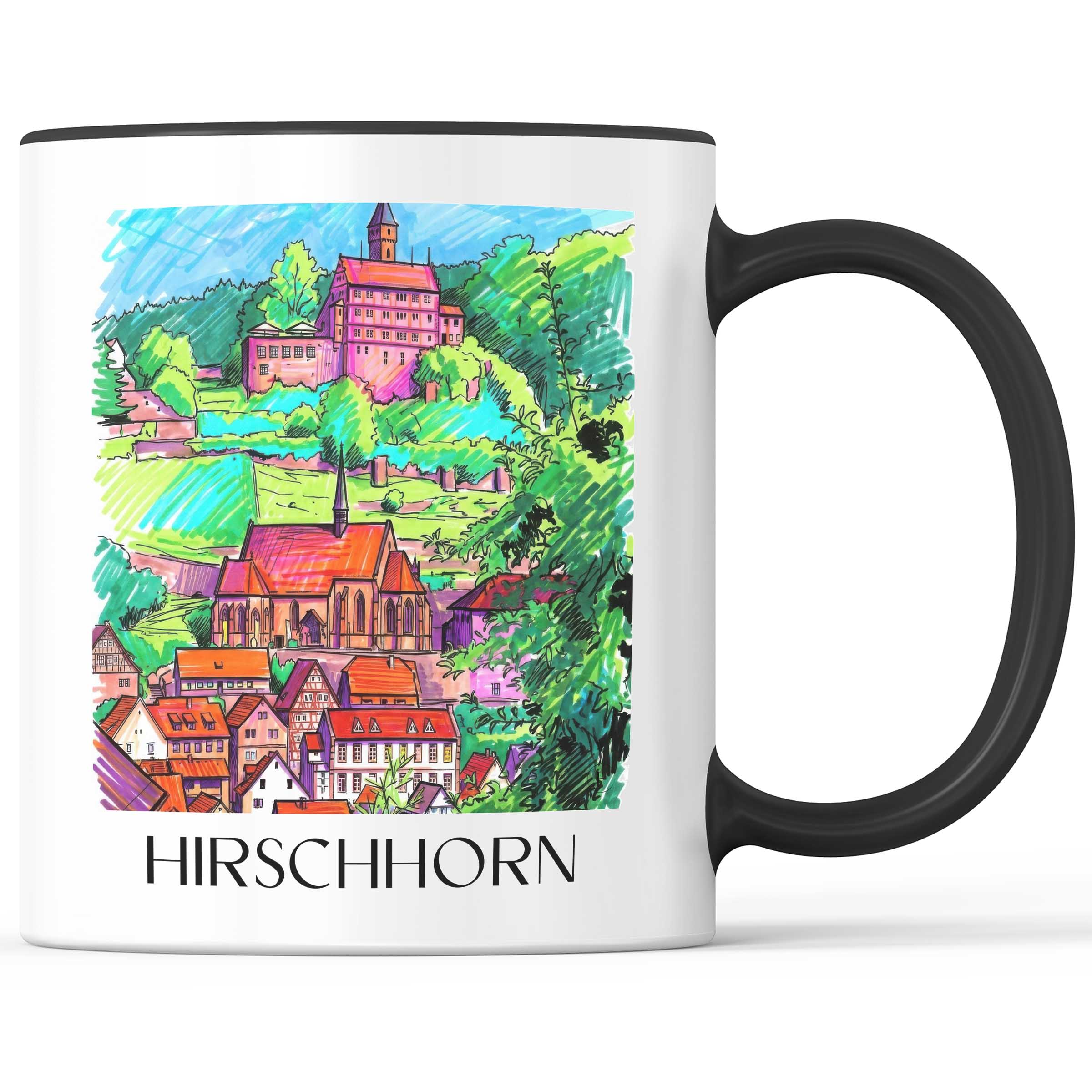 Hirschhorn Kaffeebecher - Odenwald - Deutschland Becher - Kaffeetasse im Tag Graffiti Stil