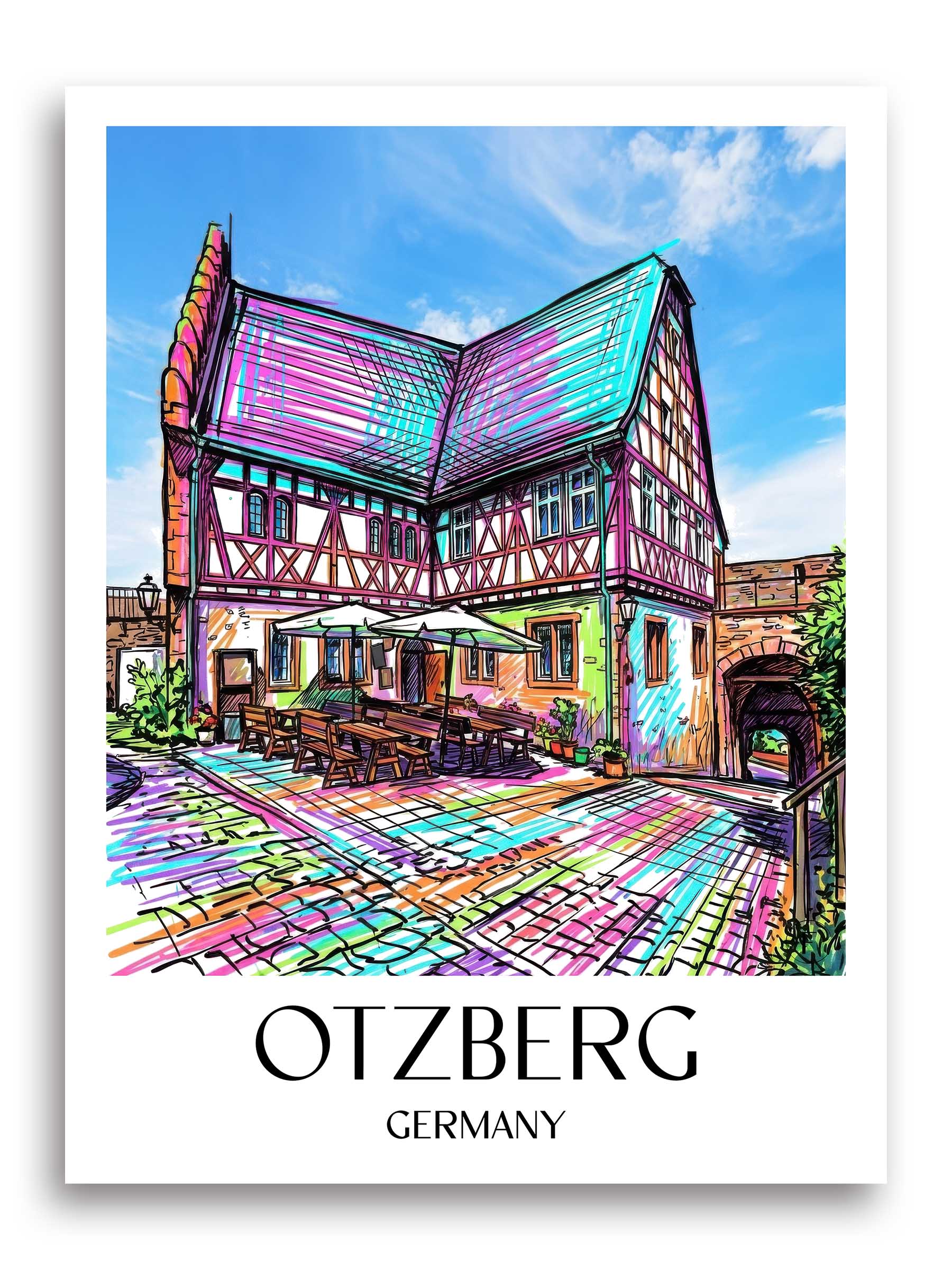 Otzberg Poster - Odenwald - Deutschland Kunstdruck - Tag Graffiti von A4 bis A1