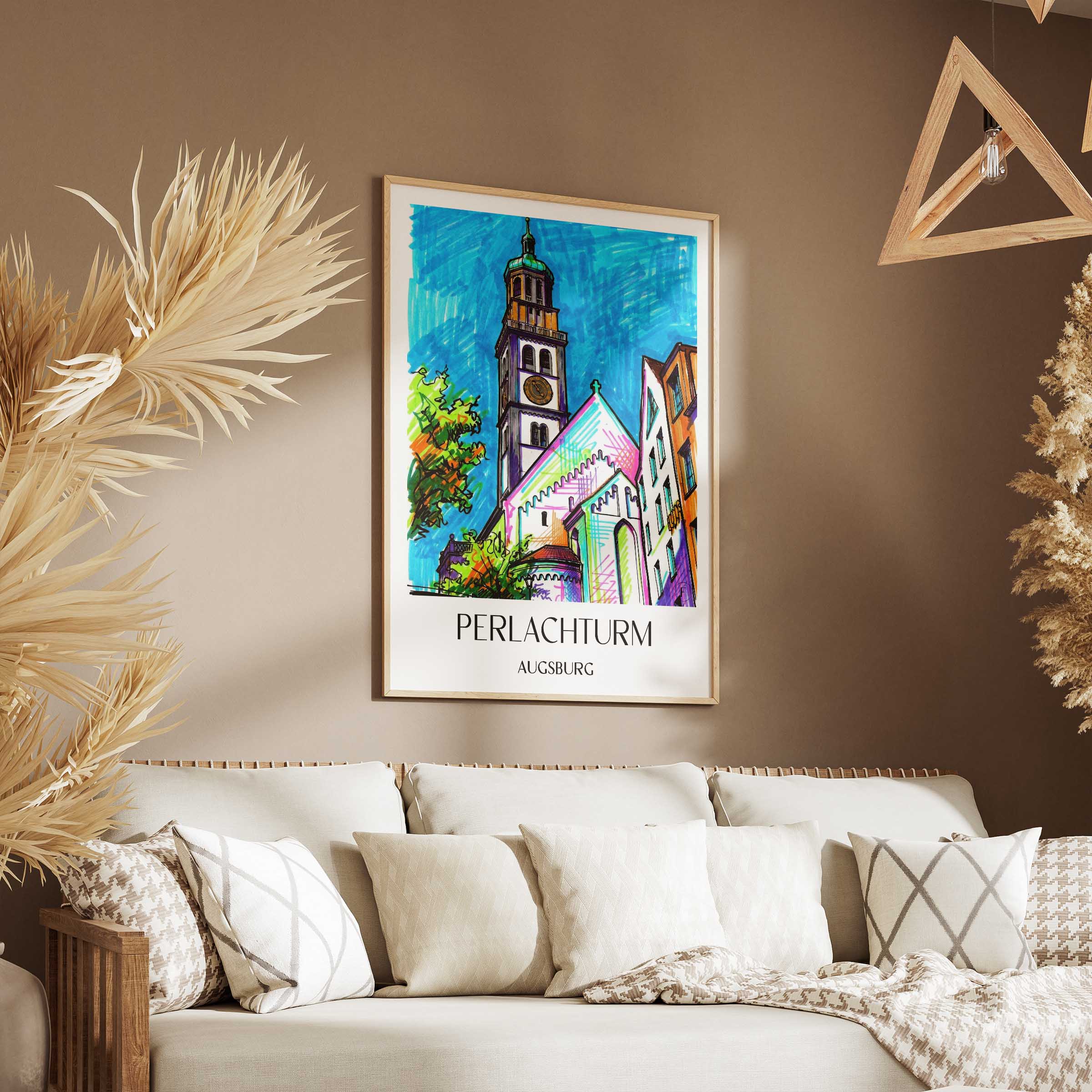 perlachturm-augsburg-deutschland-poster-graffiti