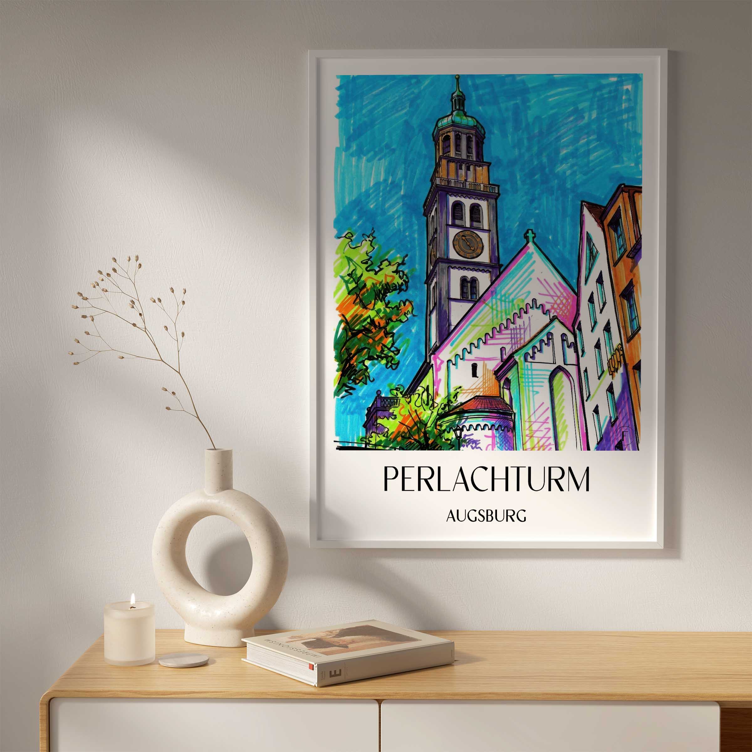 perlachturm-augsburg-deutschland-poster-graffiti