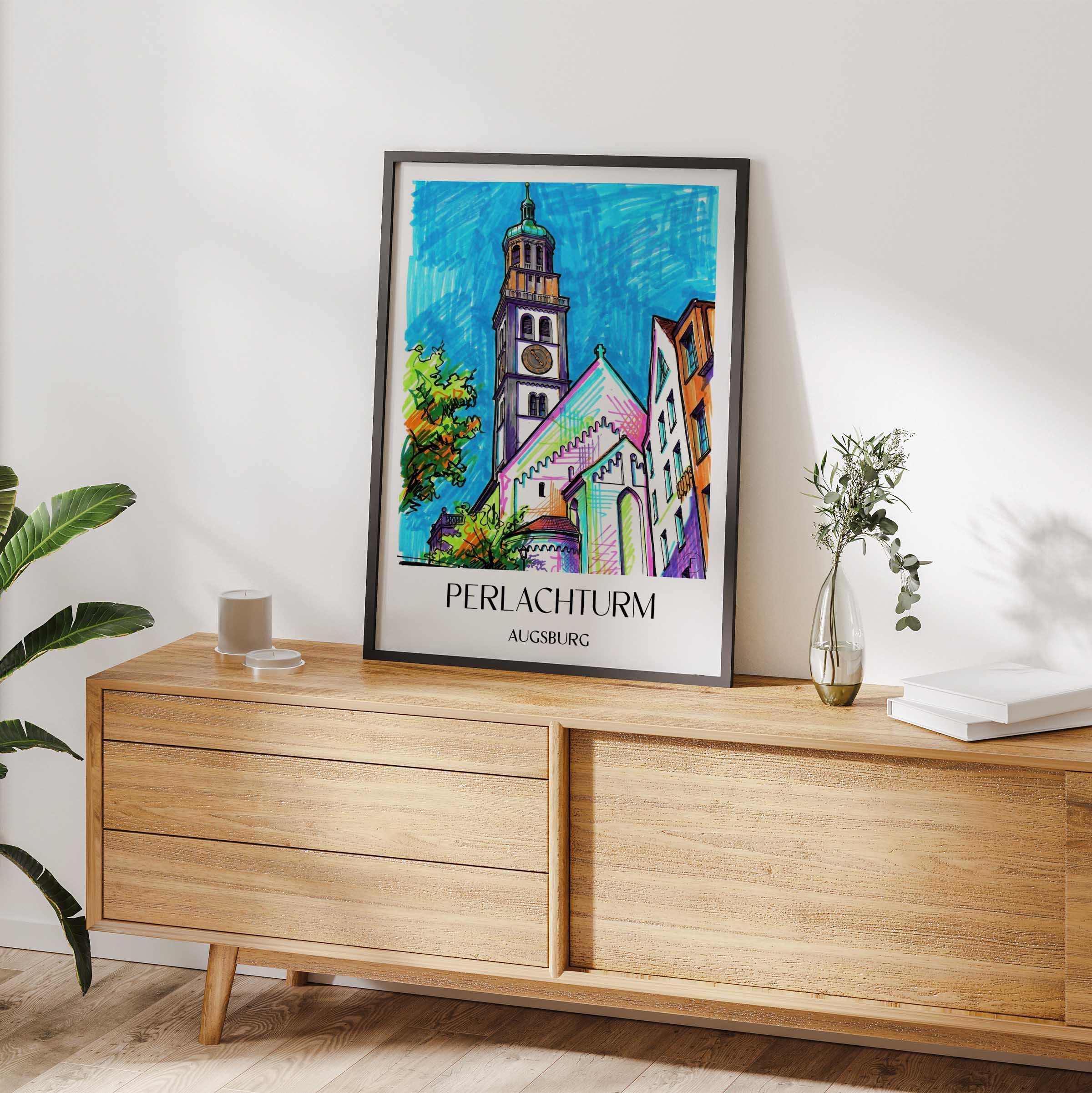 perlachturm-augsburg-deutschland-poster-graffiti