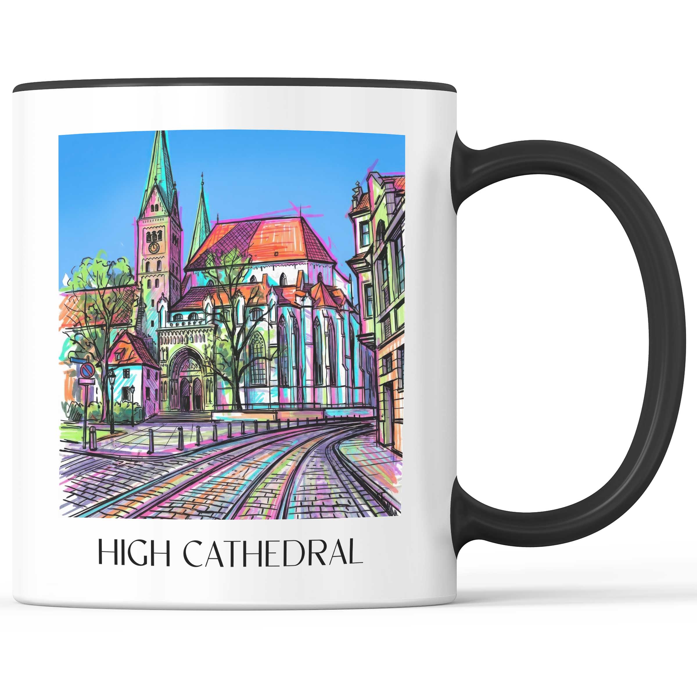 Hoher Dom Kaffeebecher - Augsburg - Deutschland Becher - Kaffeetasse im Tag Graffiti Stil