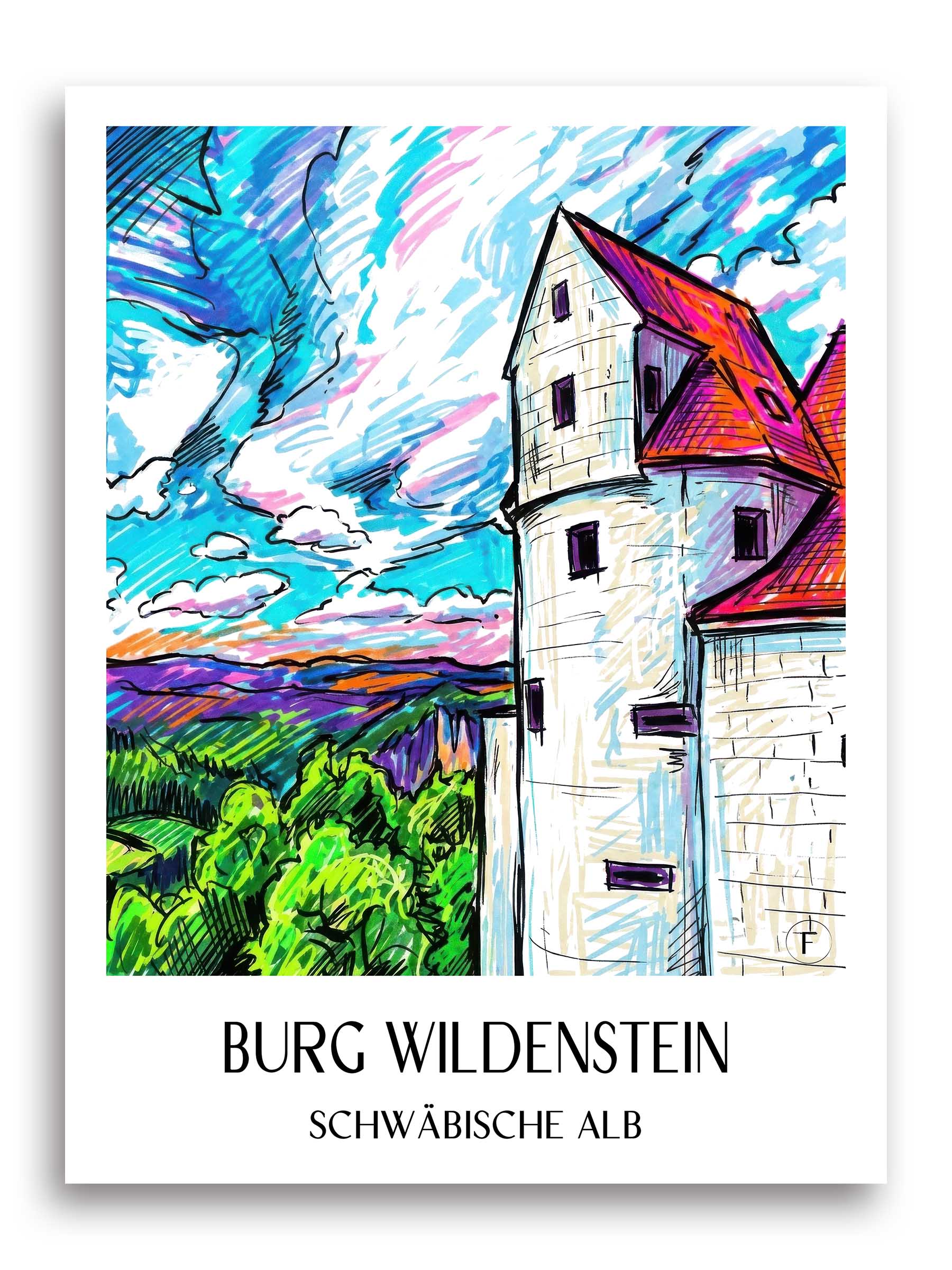 burg-wildenstein-schwäbische-alb-deutschland-poster-graffiti