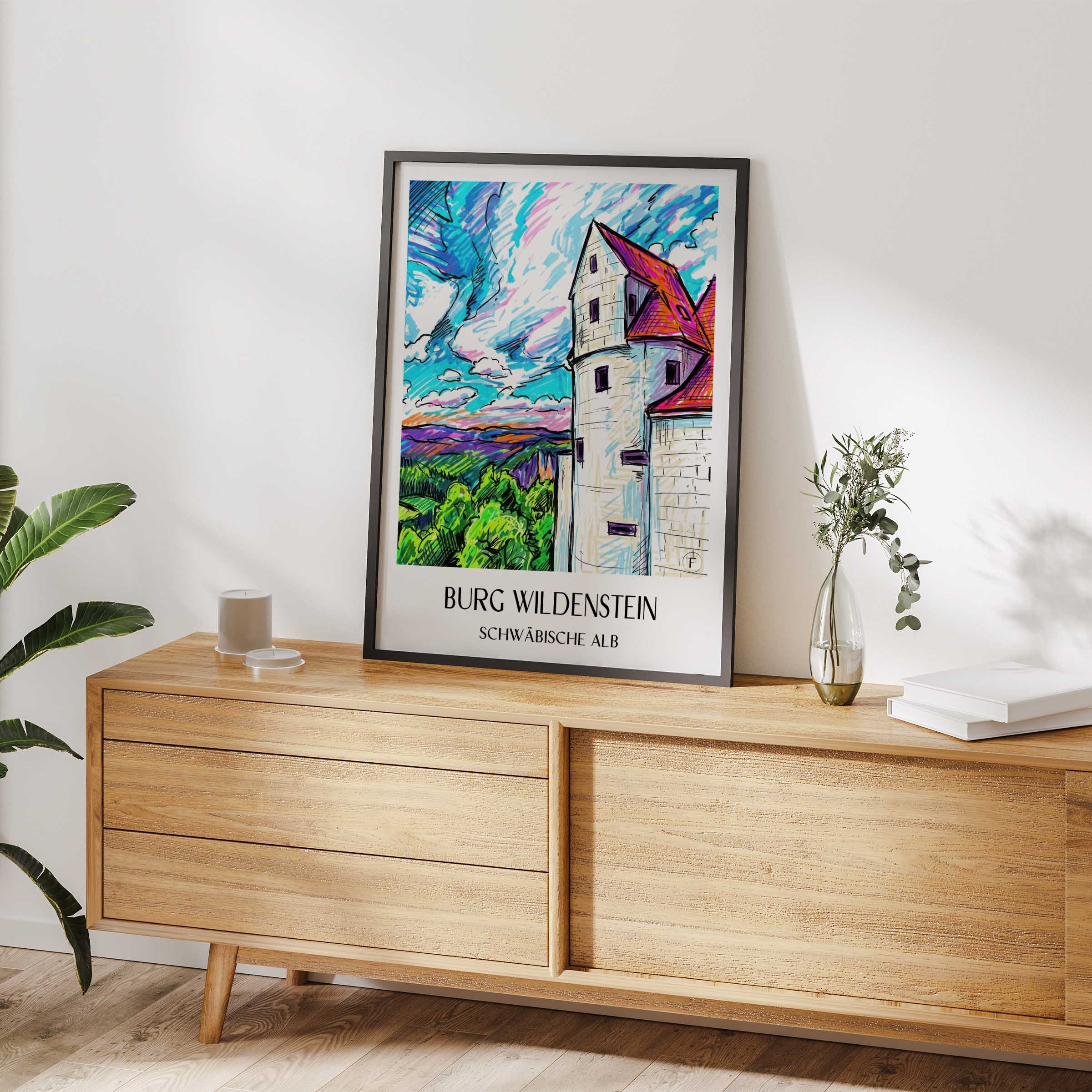 burg-wildenstein-schwäbische-alb-deutschland-poster-graffiti