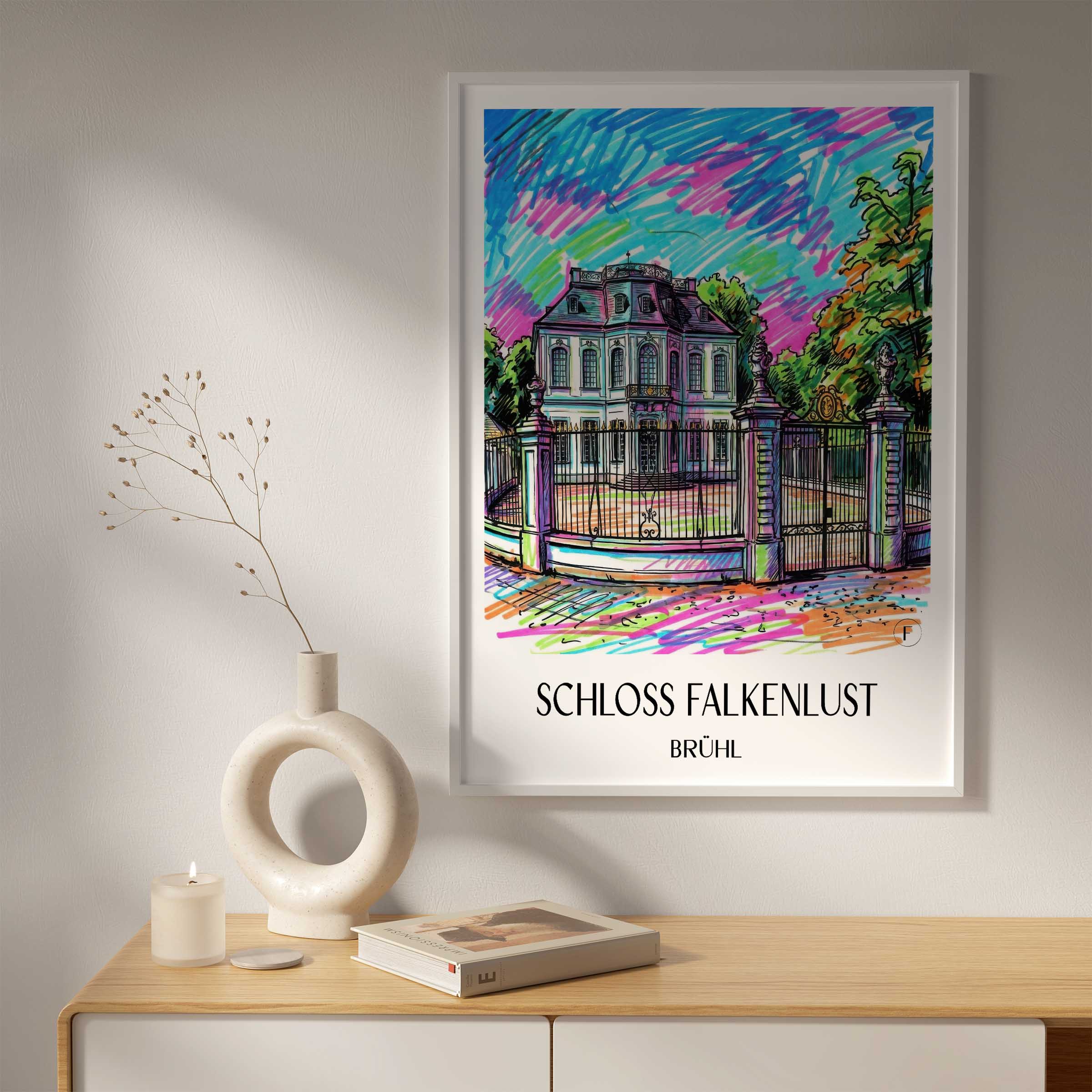 schloss-falkenlust-brühl-deutschland-poster-graffiti