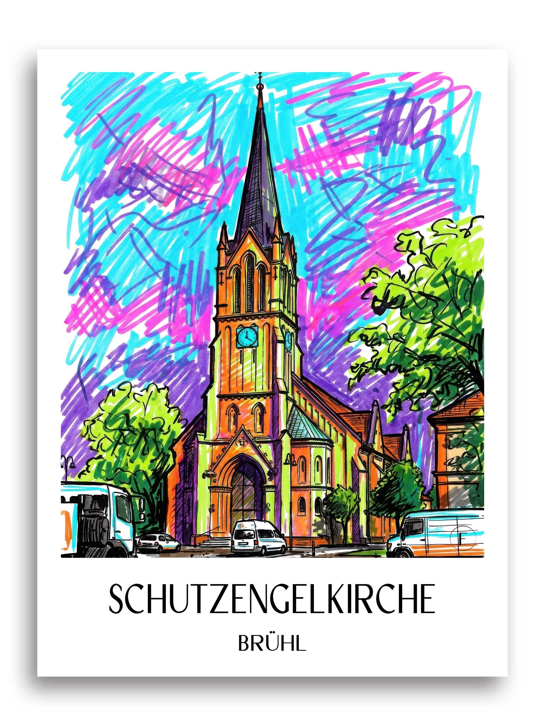 schutzengelkirche-brühl-deutschland-poster-graffiti