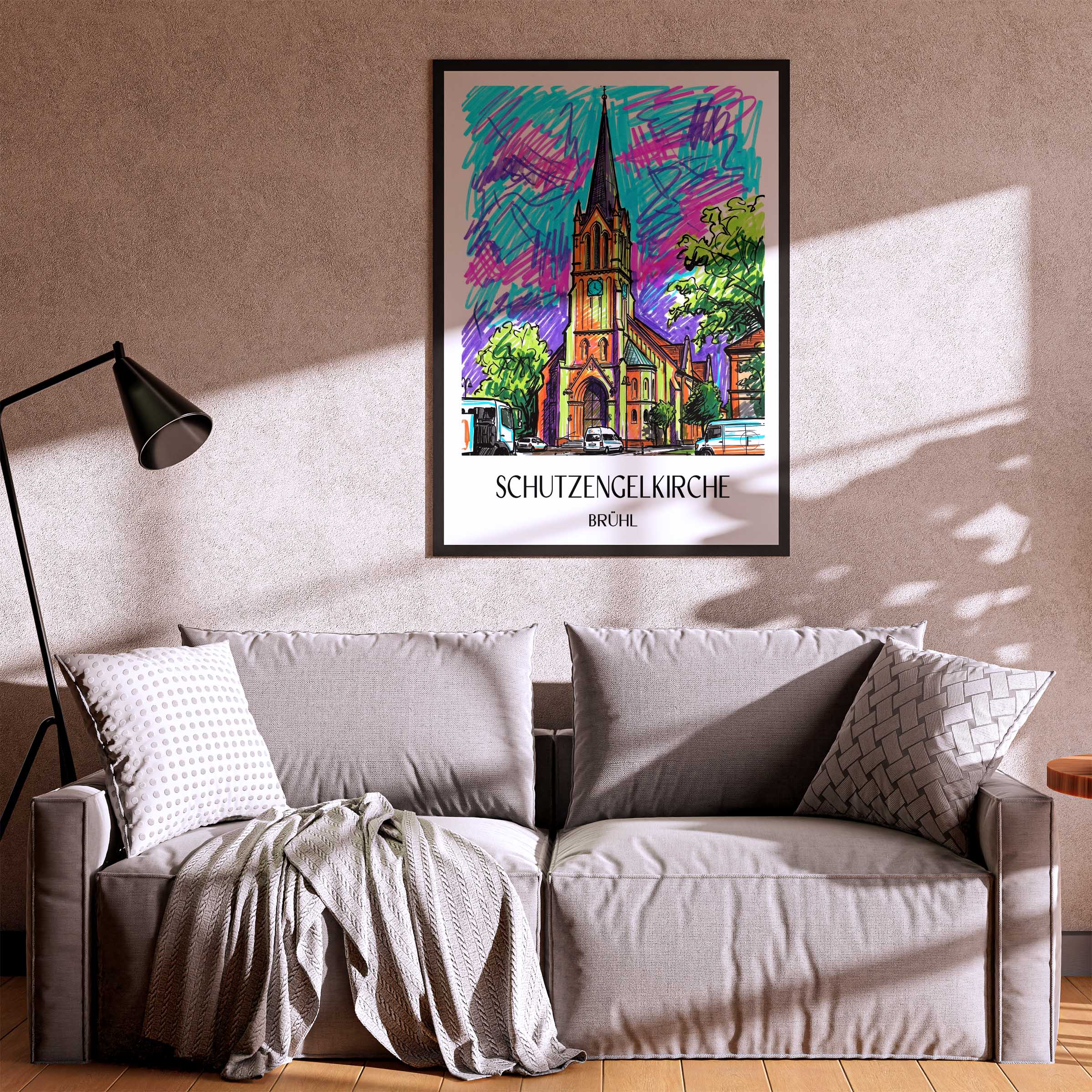 schutzengelkirche-brühl-deutschland-poster-graffiti