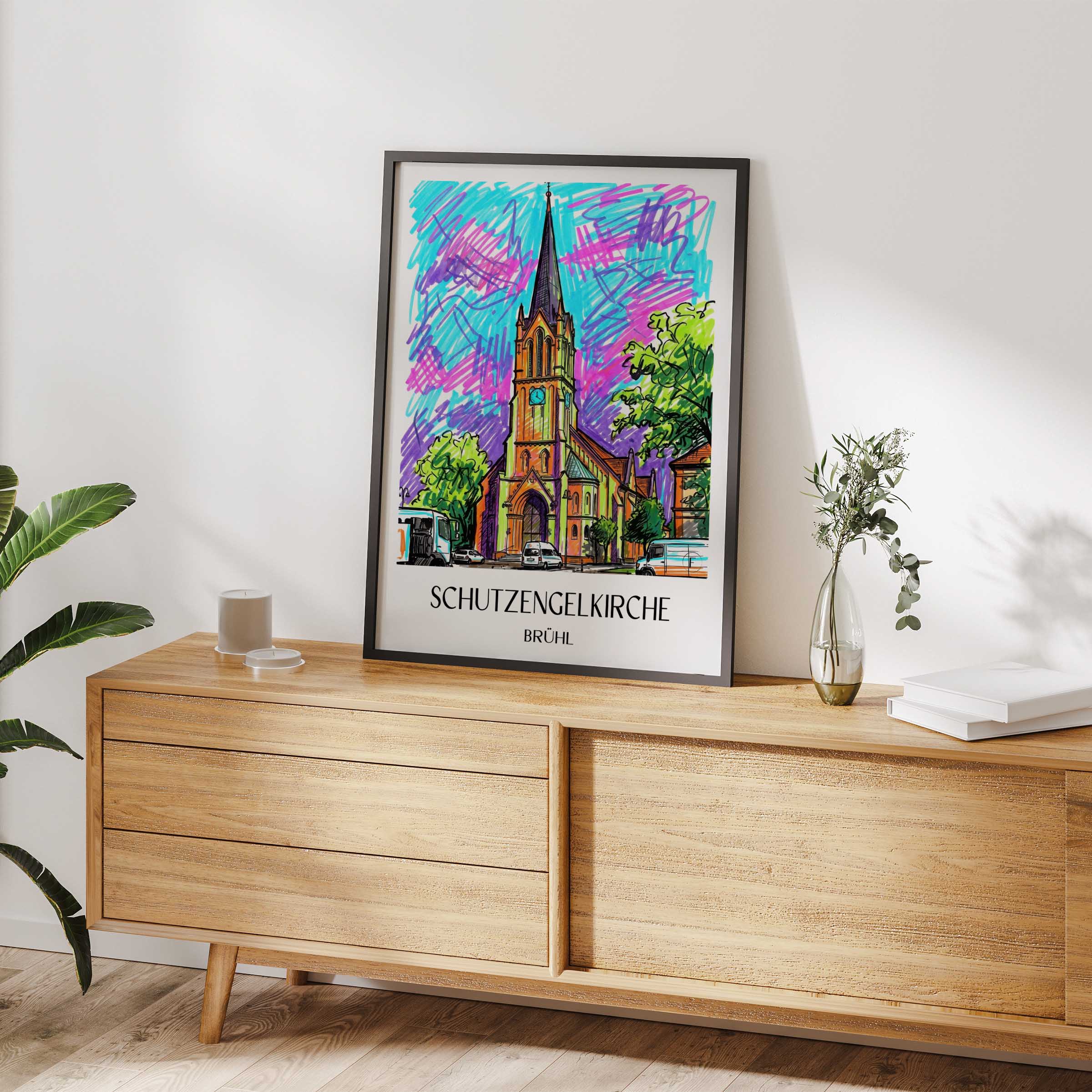 schutzengelkirche-brühl-deutschland-poster-graffiti