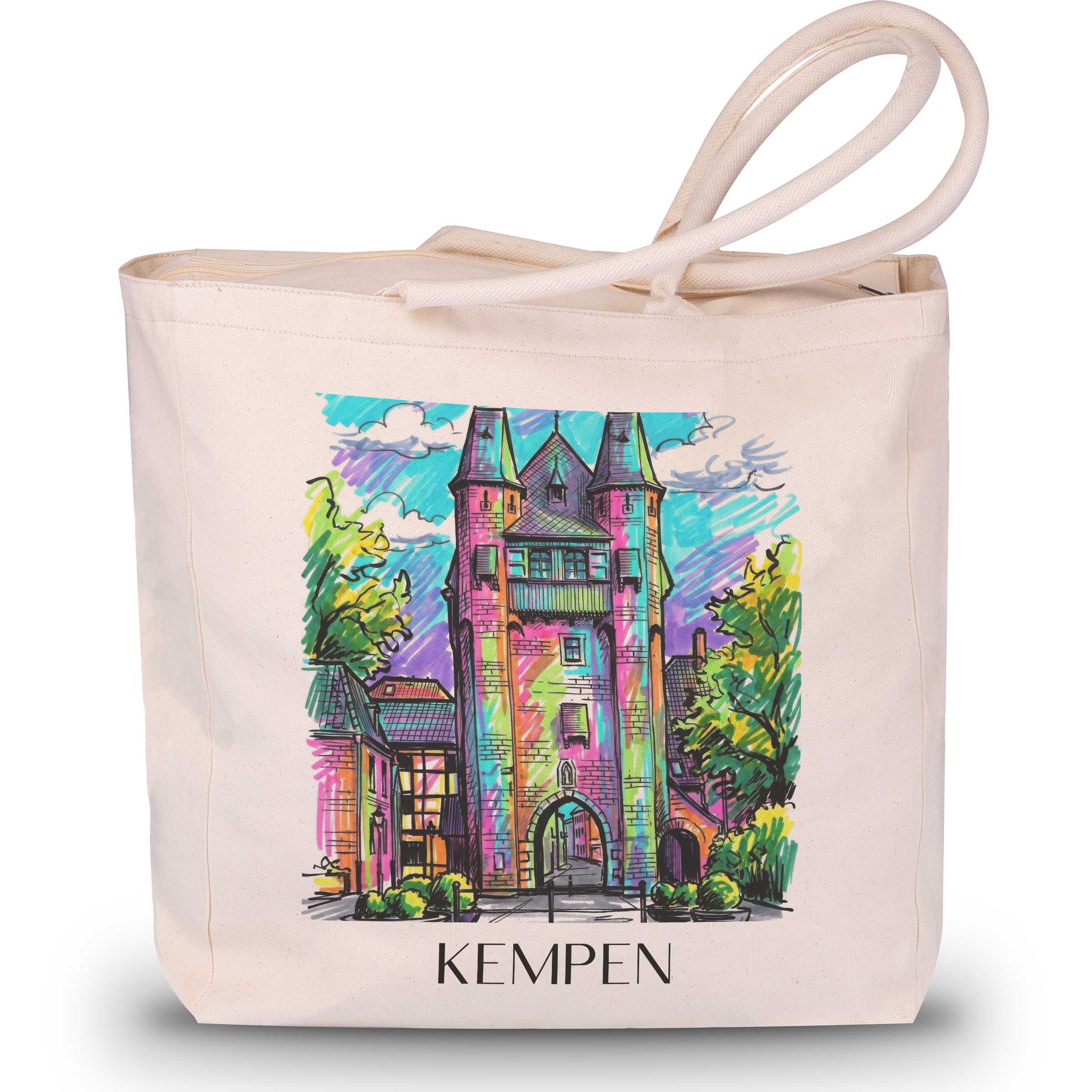 Kempen Shopping Tasche - Niederrhein - Deutschland Tote Bag - Einkaufstasche im Tag Graffiti Stil