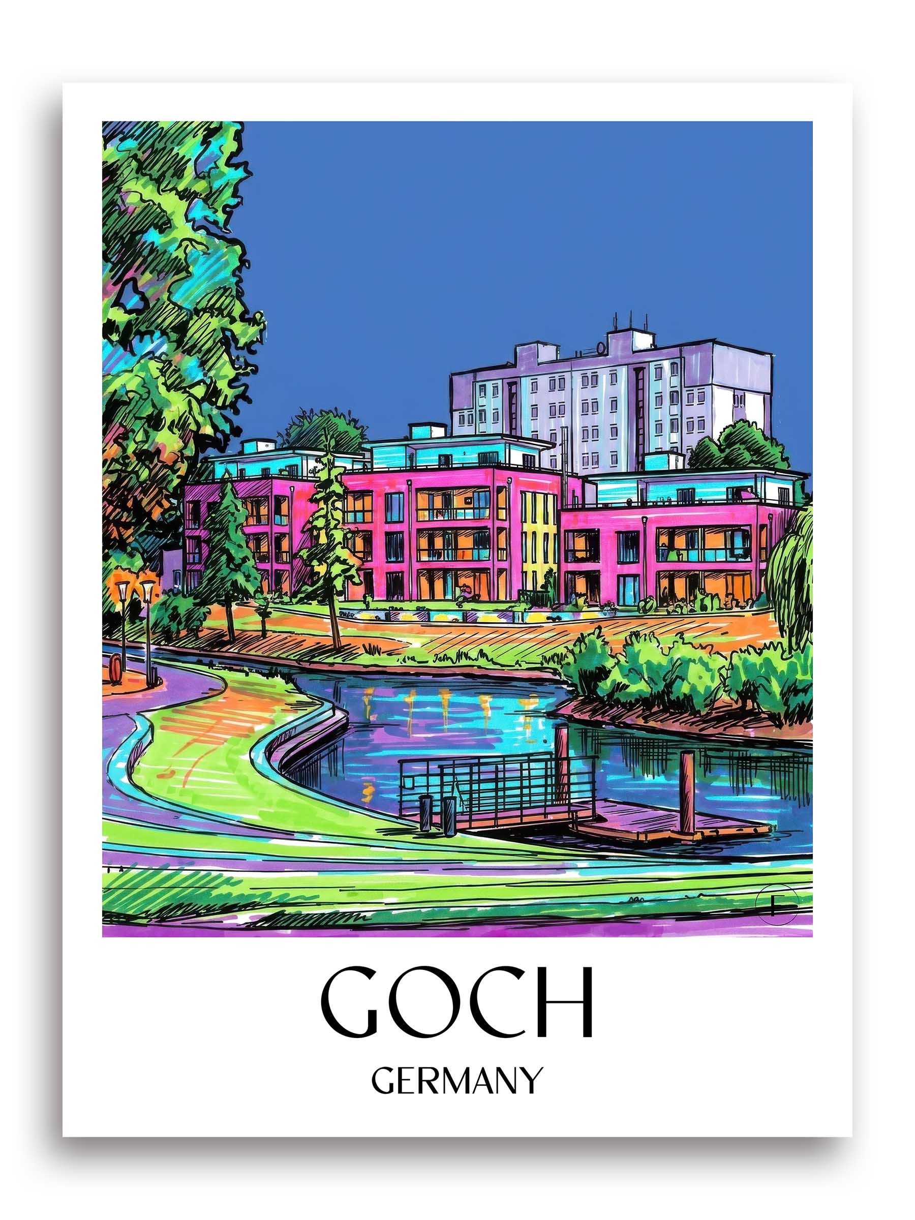 Goch Poster - Niederrhein - Deutschland Kunstdruck - Tag Graffiti von A4 bis A1