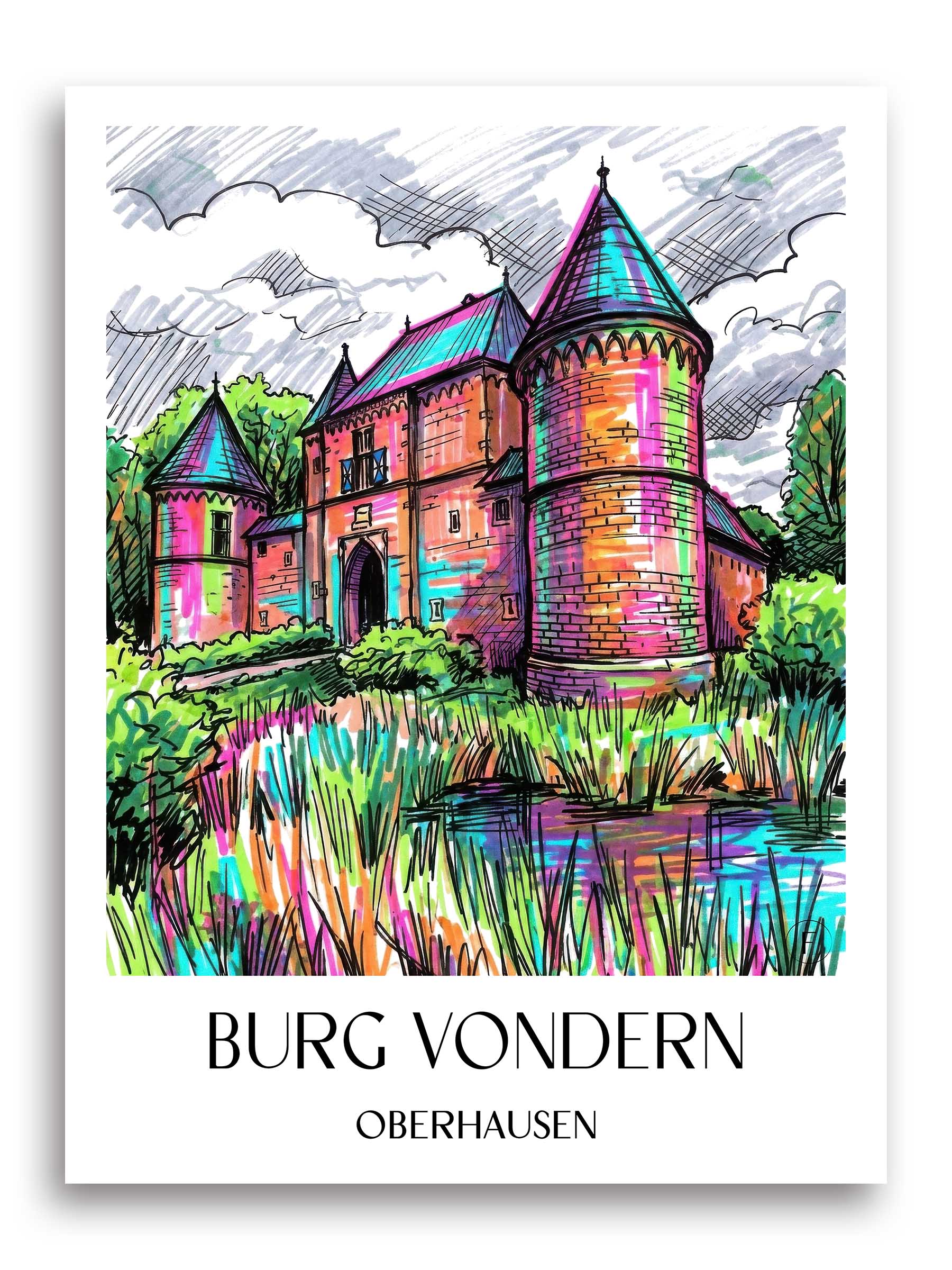 burg-vondern-oberhausen-deutschland-poster-graffiti