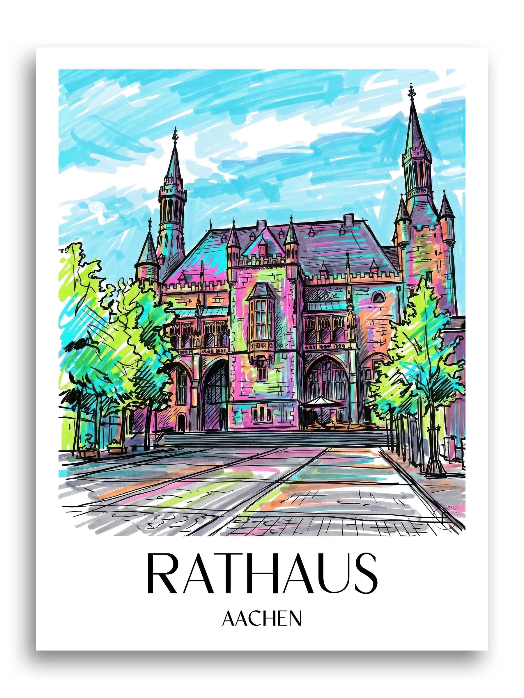 rathaus--aachen-deutschland-poster-graffiti