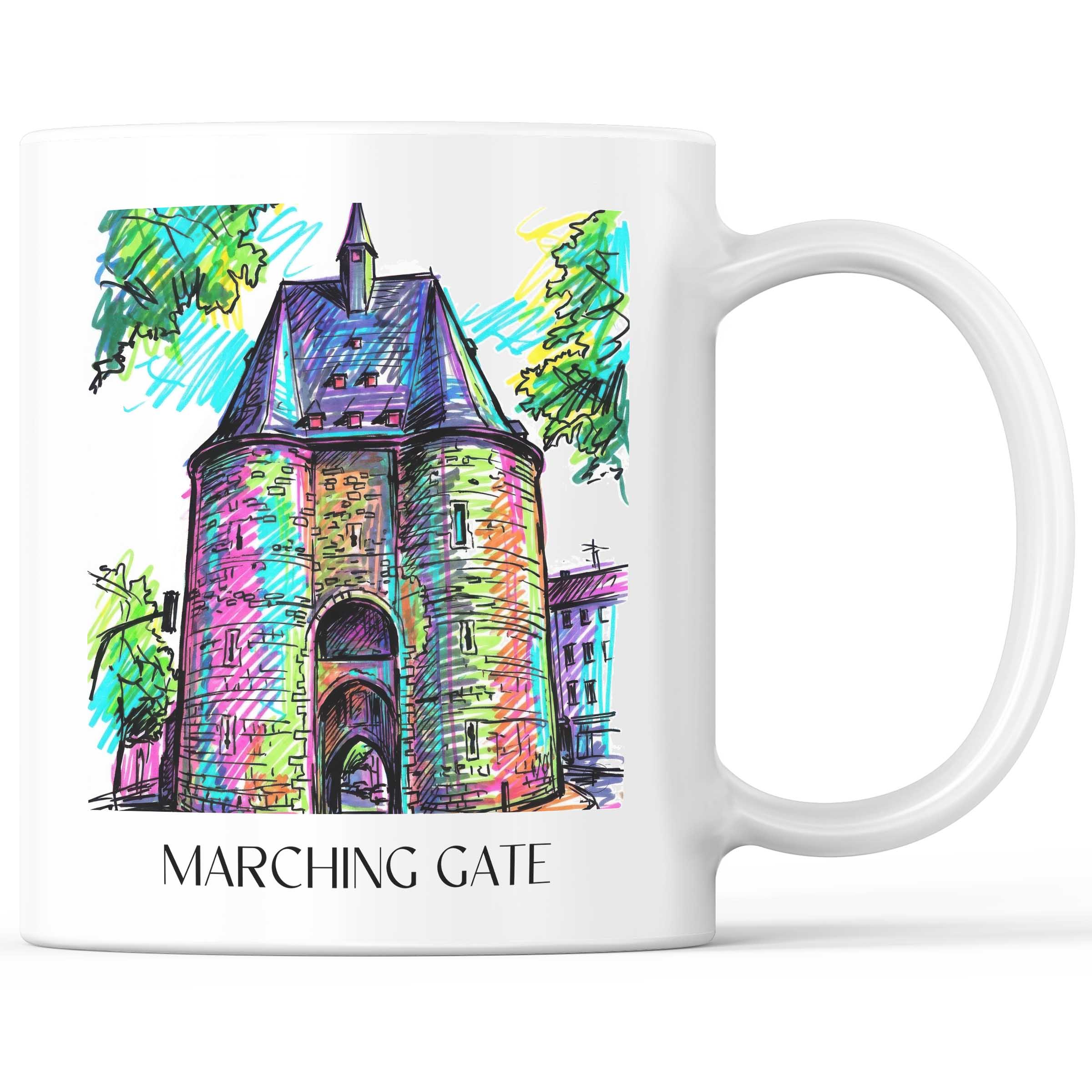 Marschiertor Kaffeebecher - Aachen - Deutschland Becher - Kaffeetasse im Tag Graffiti Stil