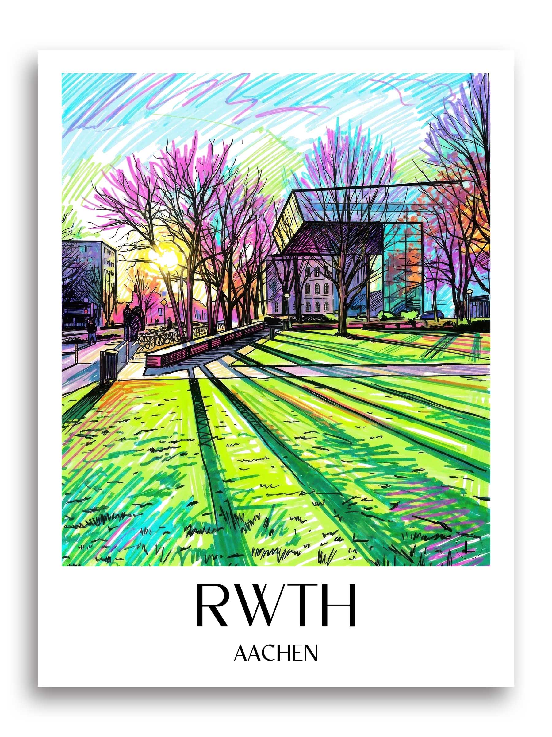 Rwth Poster - Aachen - Deutschland Kunstdruck - Tag Graffiti von A4 bis A1