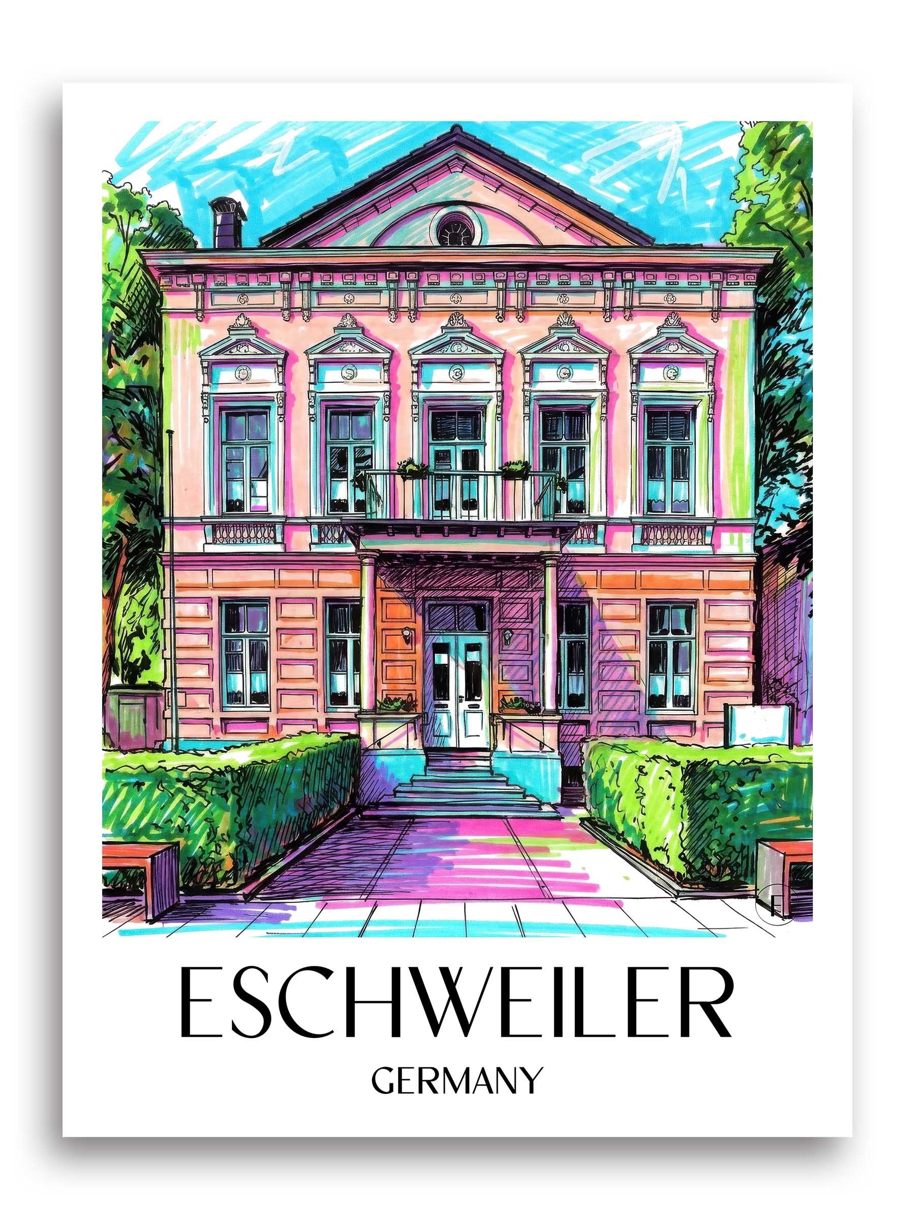 Eschweiler Poster - Rheinland - Deutschland Kunstdruck - Tag Graffiti von A4 bis A1
