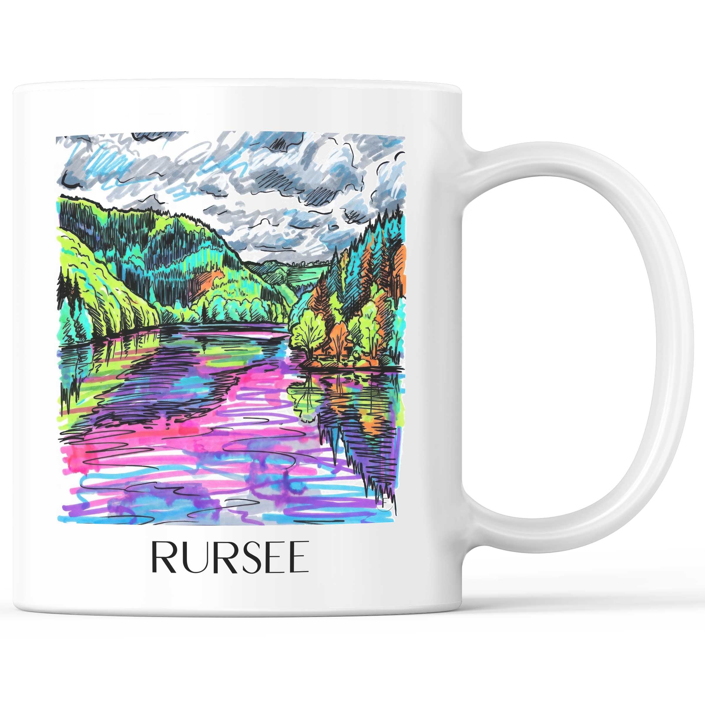 Rursee Kaffeebecher - Eifel - Deutschland Becher - Kaffeetasse im Tag Graffiti Stil