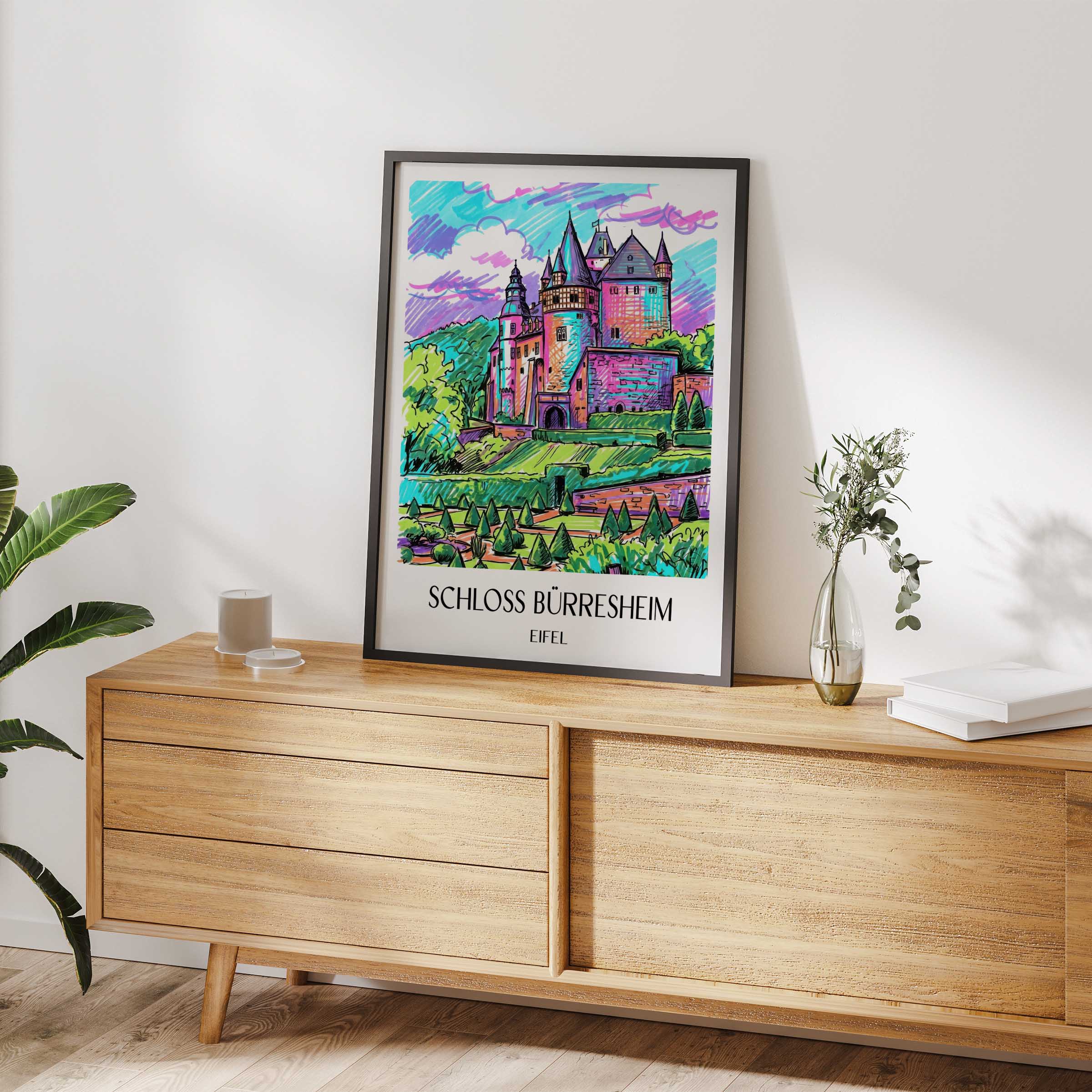 schloss-bürresheim-eifel-deutschland-poster-graffiti