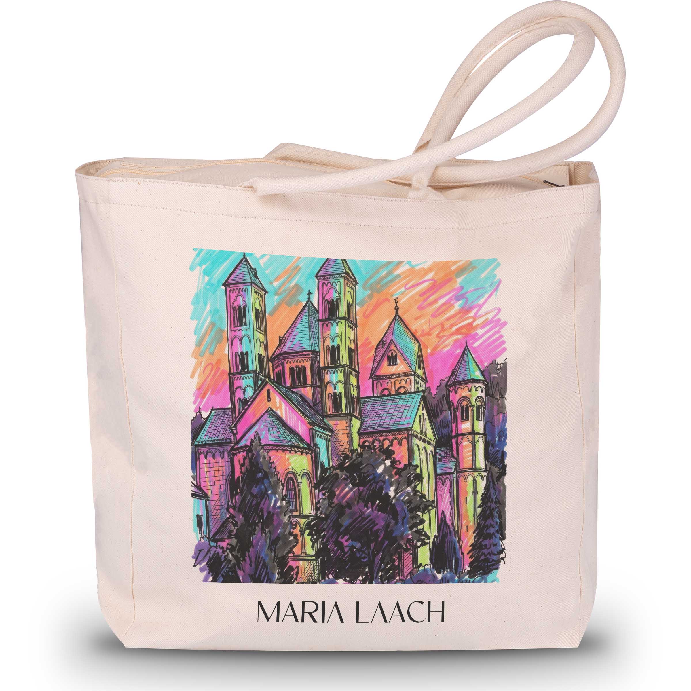 Maria Laach Shopping Tasche - Eifel - Deutschland Tote Bag - Einkaufstasche im Tag Graffiti Stil