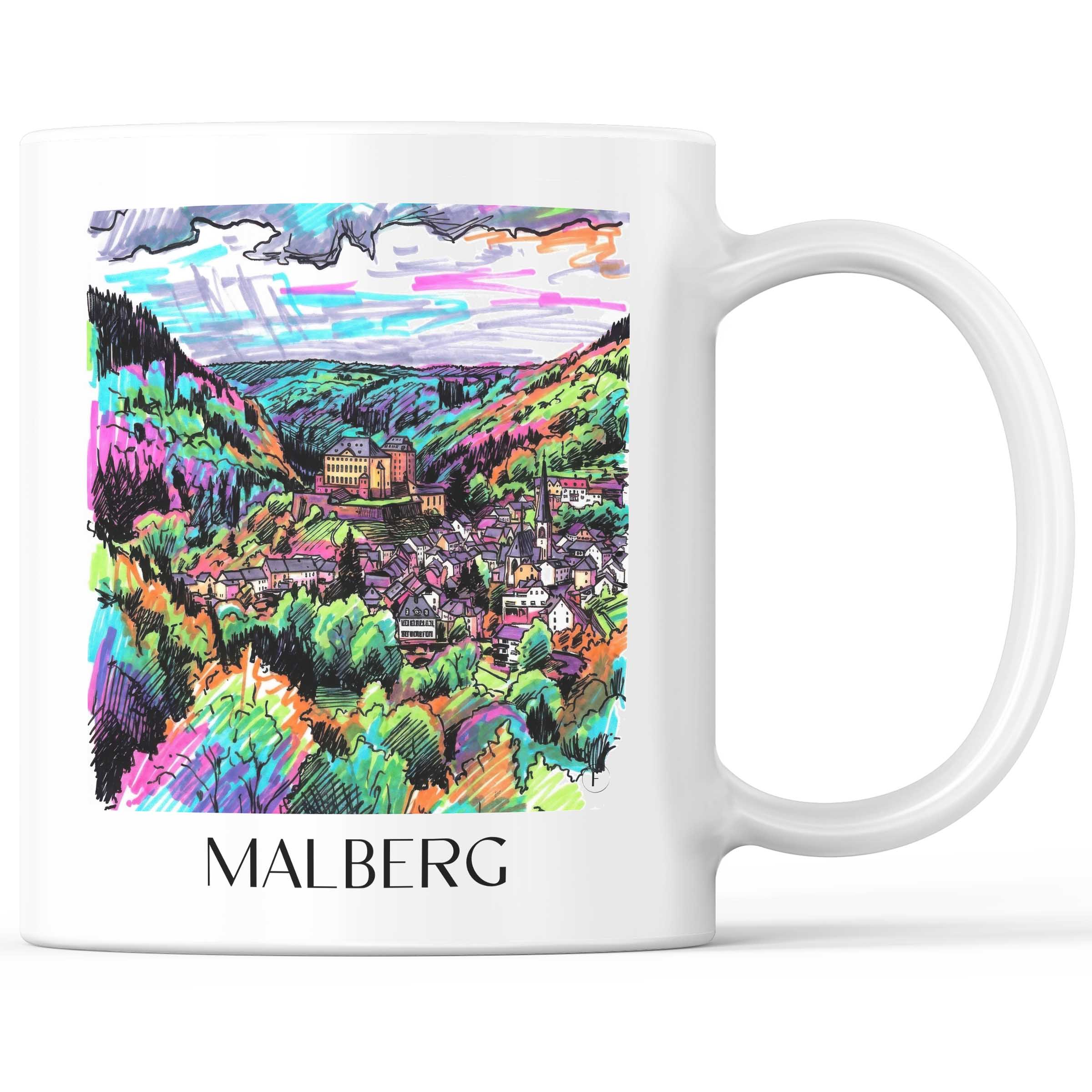 Malberg Kaffeebecher - Eifel - Deutschland Becher - Kaffeetasse im Tag Graffiti Stil