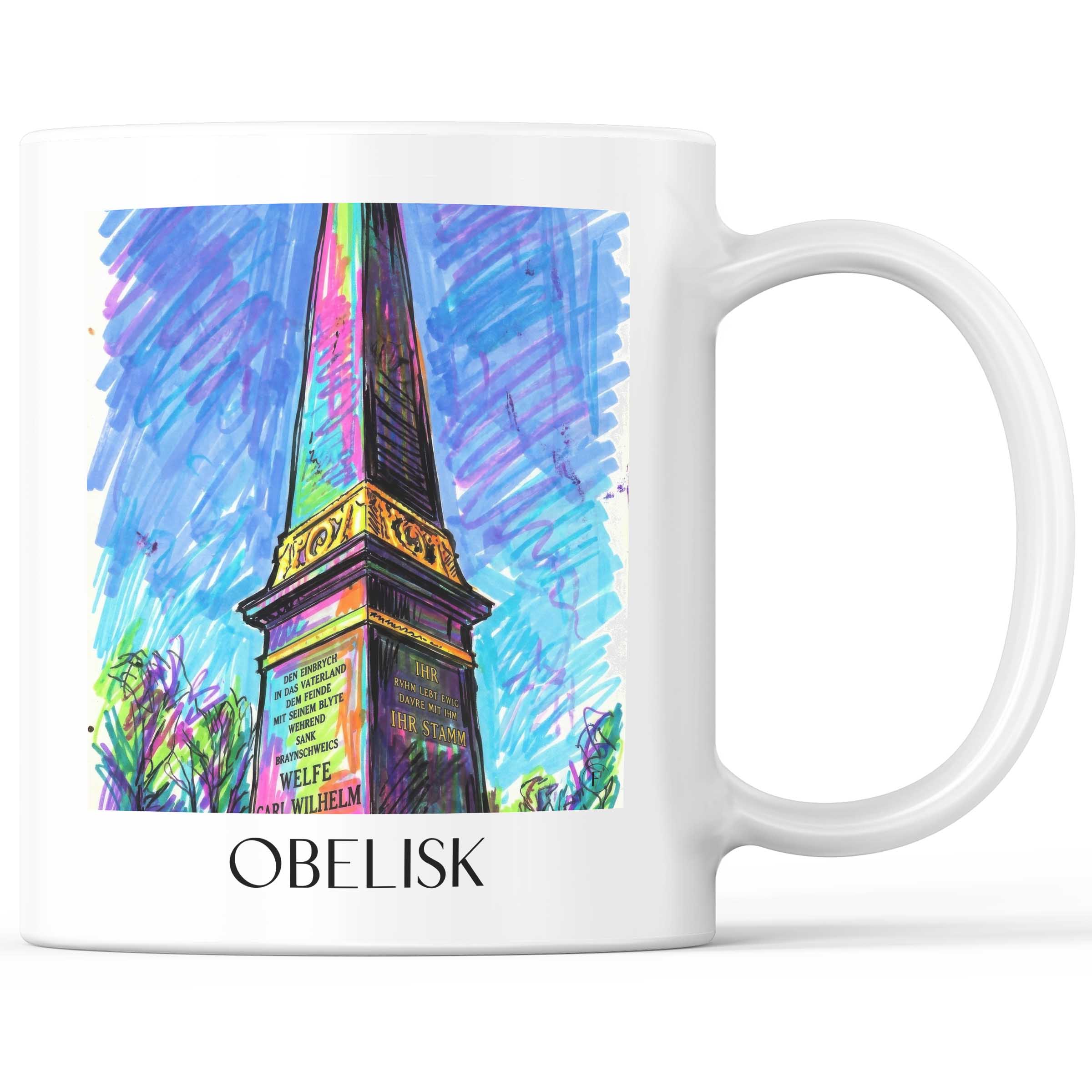 Obelisk Kaffeebecher - Braunschweig - Deutschland Becher - Kaffeetasse im Tag Graffiti Stil