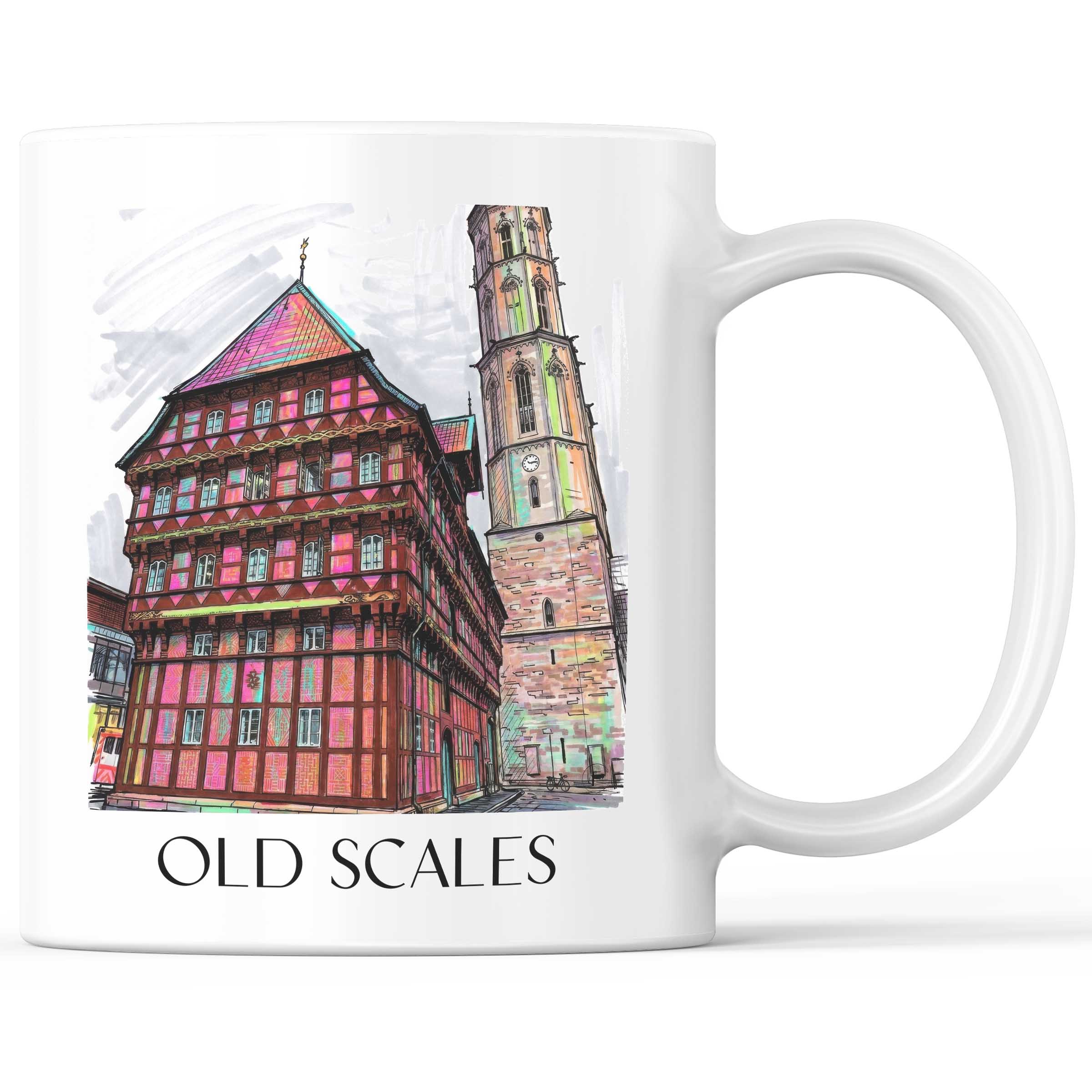 Alte Waage Kaffeebecher - Braunschweig - Deutschland Becher - Kaffeetasse im Tag Graffiti Stil