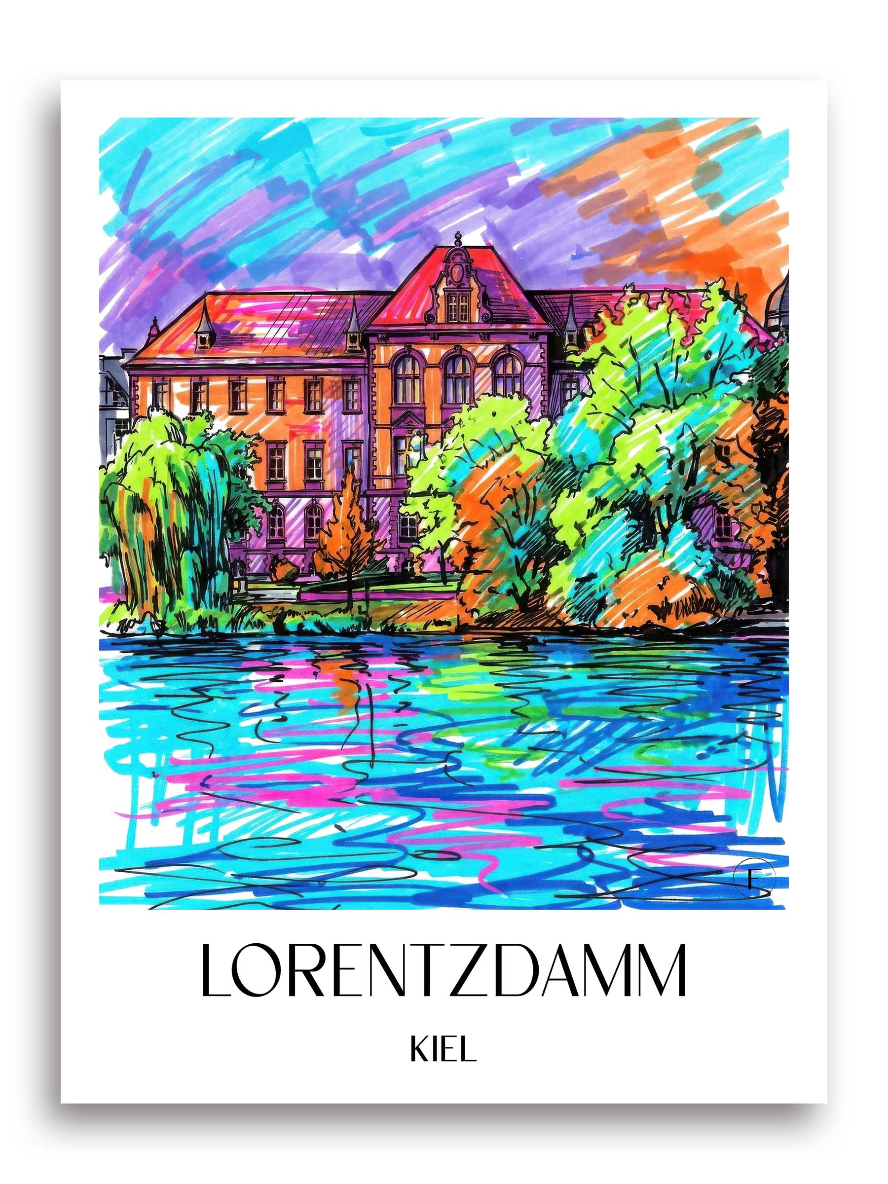 Lorentzdamm Poster - Kiel - Deutschland Kunstdruck - Tag Graffiti von A4 bis A1