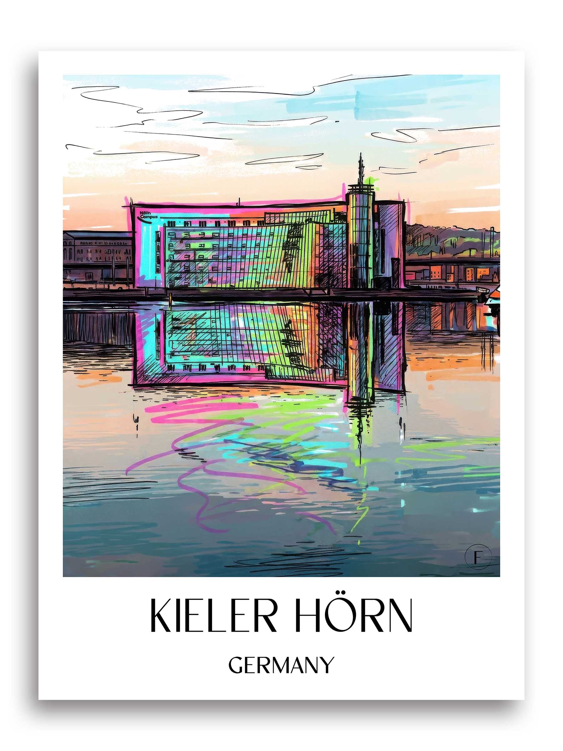 Kieler Hörn Poster - Schleswig-Holstein - Deutschland Kunstdruck - Tag Graffiti von A4 bis A1