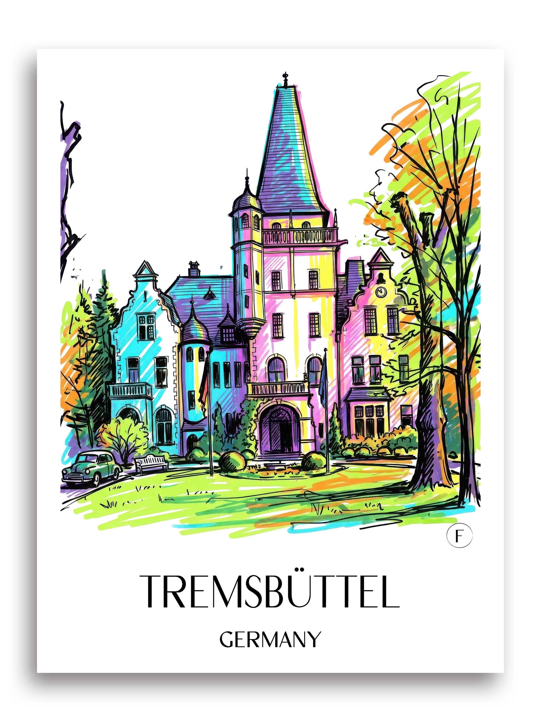 Tremsbüttel Poster - Schleswig-Holstein - Deutschland Kunstdruck - Tag Graffiti von A4 bis A1