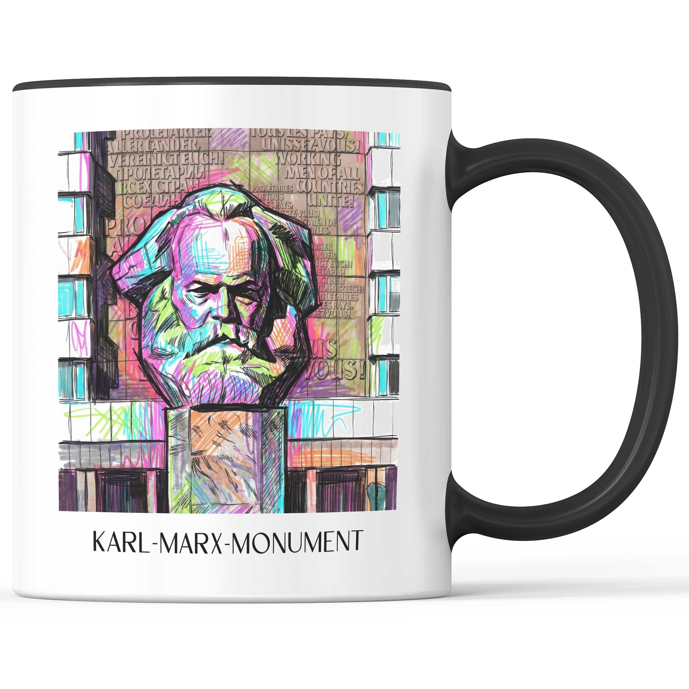 karl-marx-monument-chemnitz-deutschland-kaffeebecher-graffiti