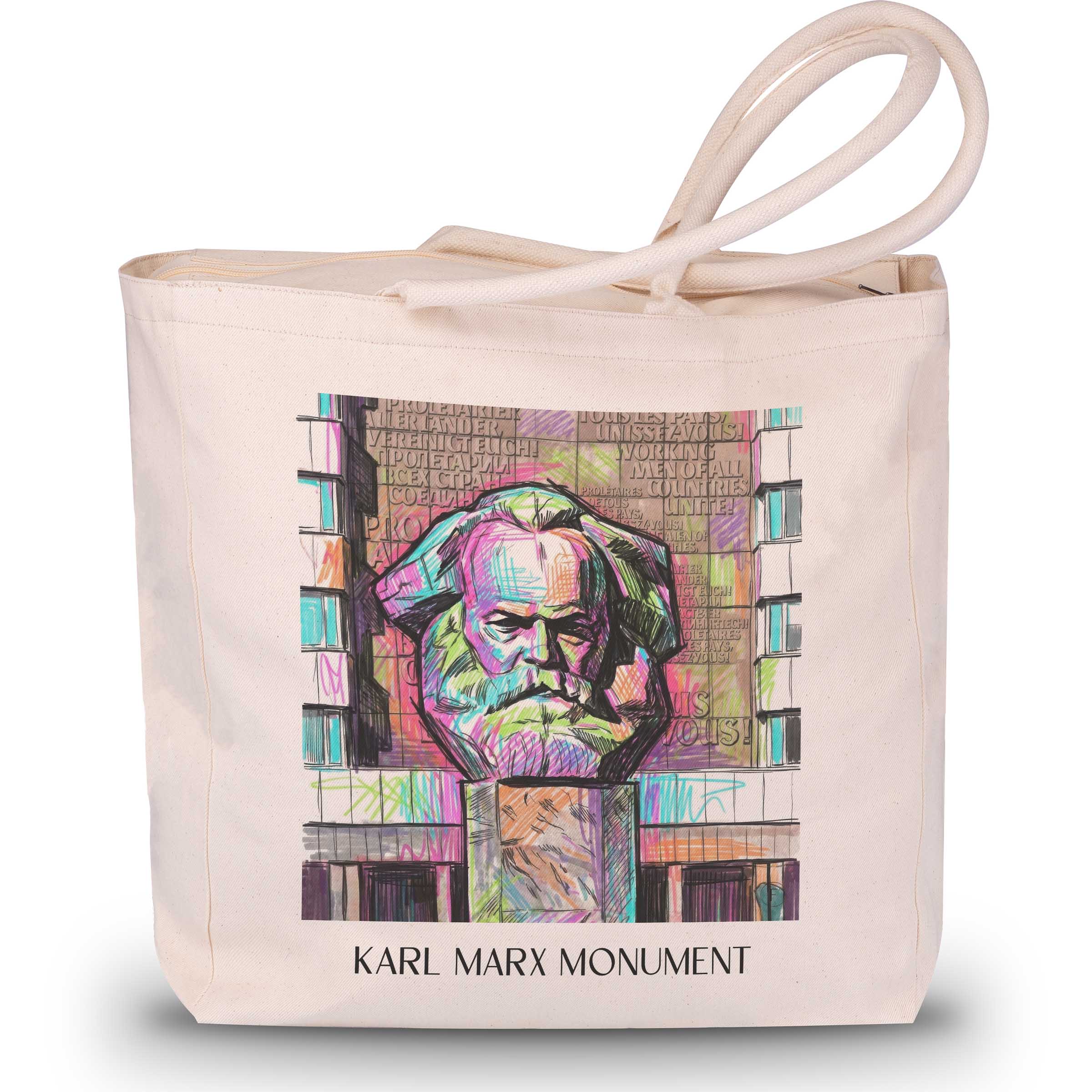 Karl-Marx-Monument Shopping Tasche - Chemnitz - Deutschland Tote Bag - Einkaufstasche im Tag Graffiti Stil